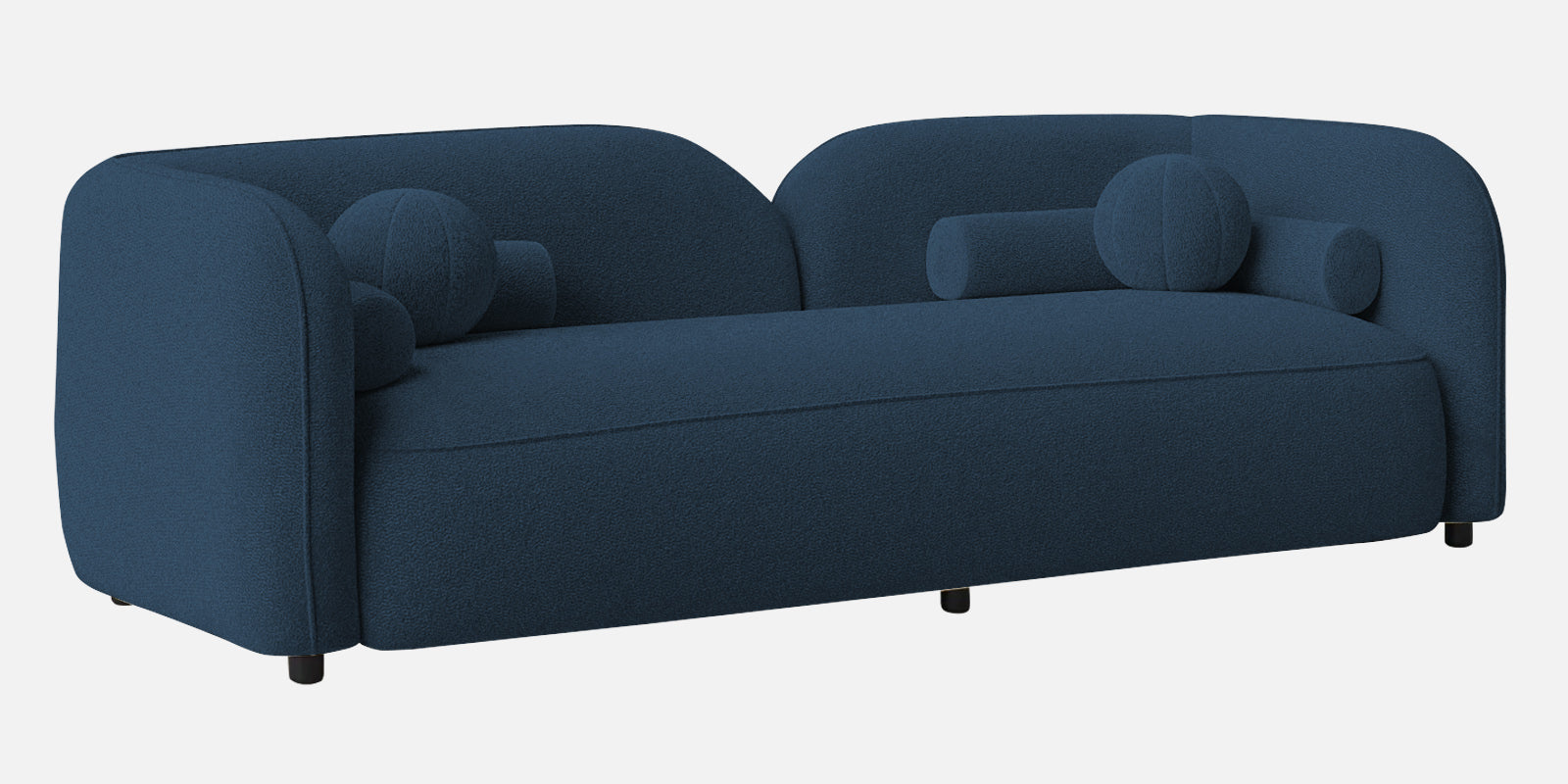 Corny Boucle Fabric 3 Seater Sofa In Classic Blue Colour - Febonic Living