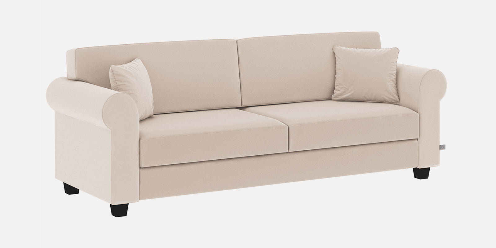 Numonk Velvet 3 Seater Sofa In Camel Beige Colour - Febonic Living