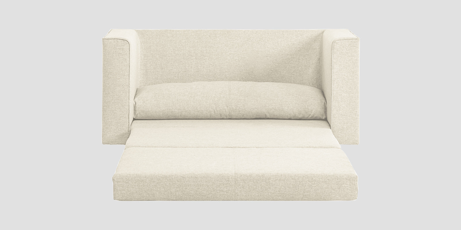 Kenia Fabric 3 Seater Foldable Sofa Cum Bed In Ivory cream Colour - Febonic Living