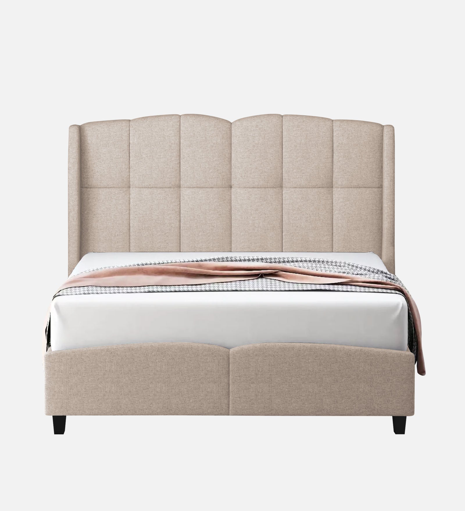 Jovi Velvet Single Size Bed In Camel Beige Colour - Febonic Living