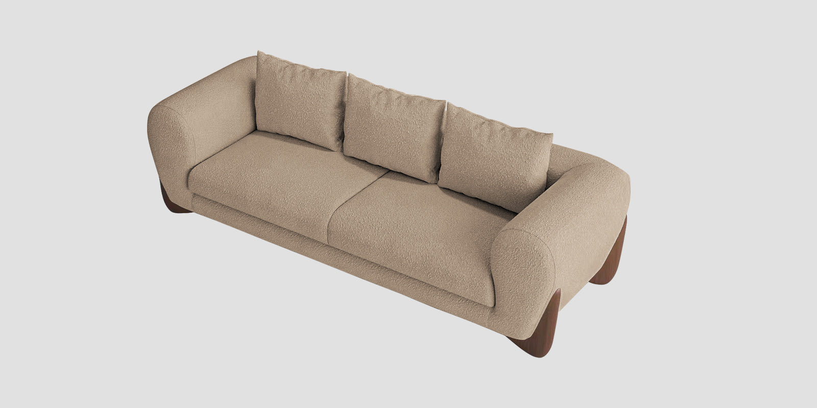 Boko Boucle 3 Seater Sofa In Mushroom Beige Colour - Febonic Living