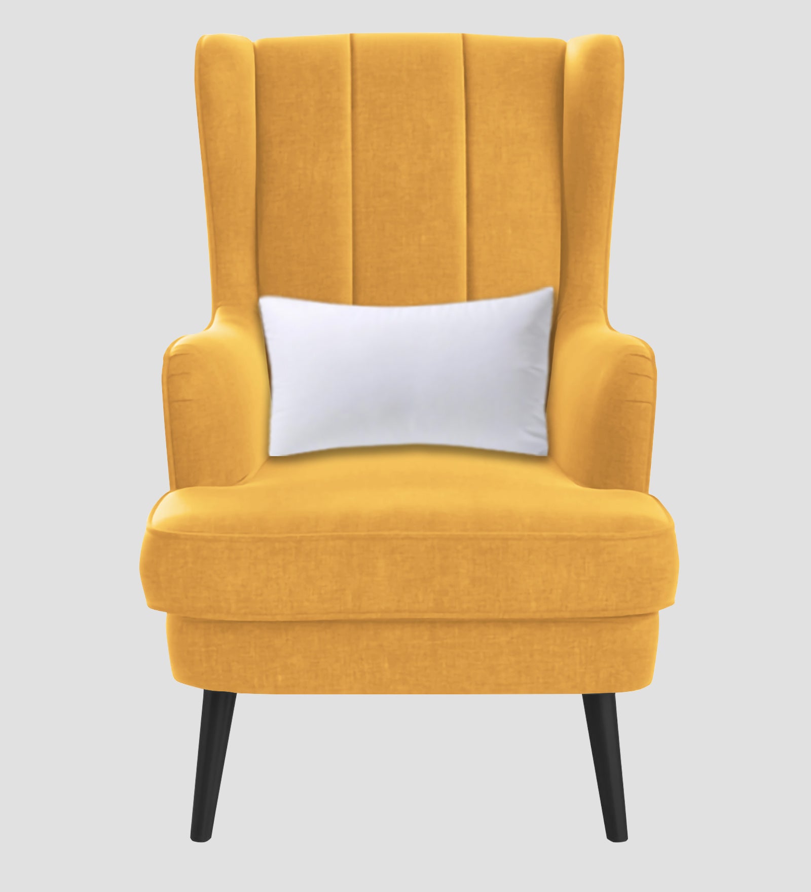 Niya Velvet Wing Chair In Turmeric yellow Colour - Febonic Living