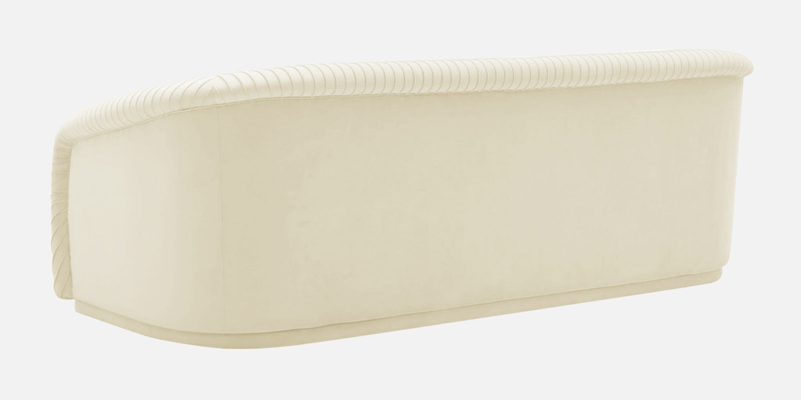 Yara Velvet Fabric 3 Seater Sofa In Warm White Colour - Febonic Living