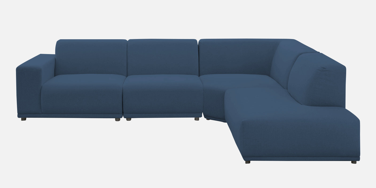 Adam Fabric RHS Sectional Sofa (3+Ottoman Lounger) In Light Blue Colour - Febonic Living
