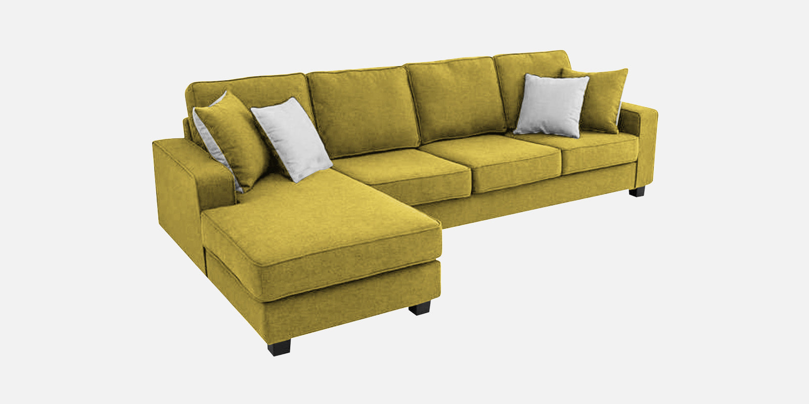 Ladybug Fabric RHS Sectional Sofa (3+Lounger) In Parrot Green Colour - Febonic Living