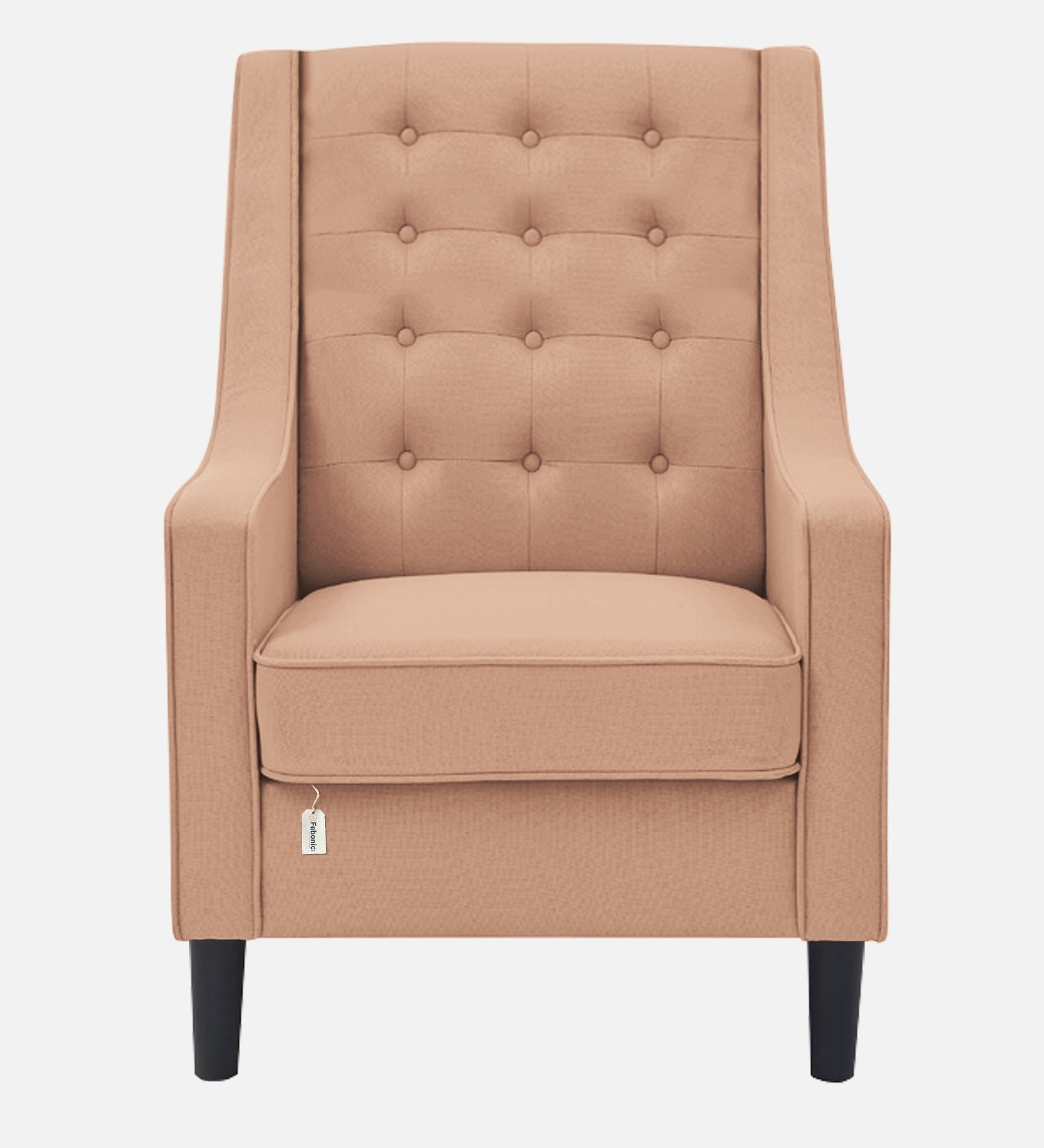 Sona Fabric Barrel Chair With Ottoman In Cosmic Beige Colour - Febonic Living