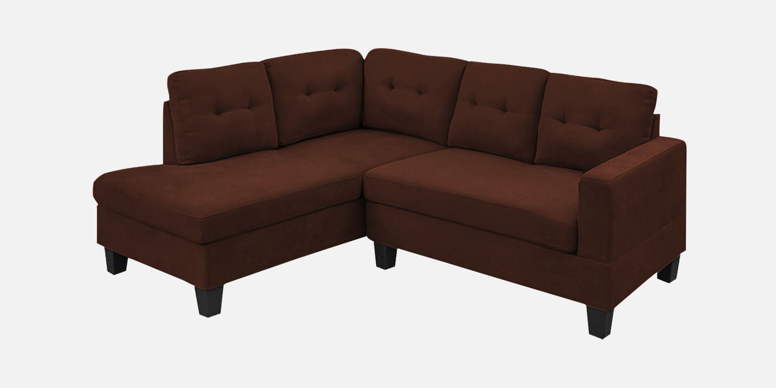 Thomas Fabric RHS Sectional Sofa (2+Lounger) In Coffee Brown Colour - Febonic Living