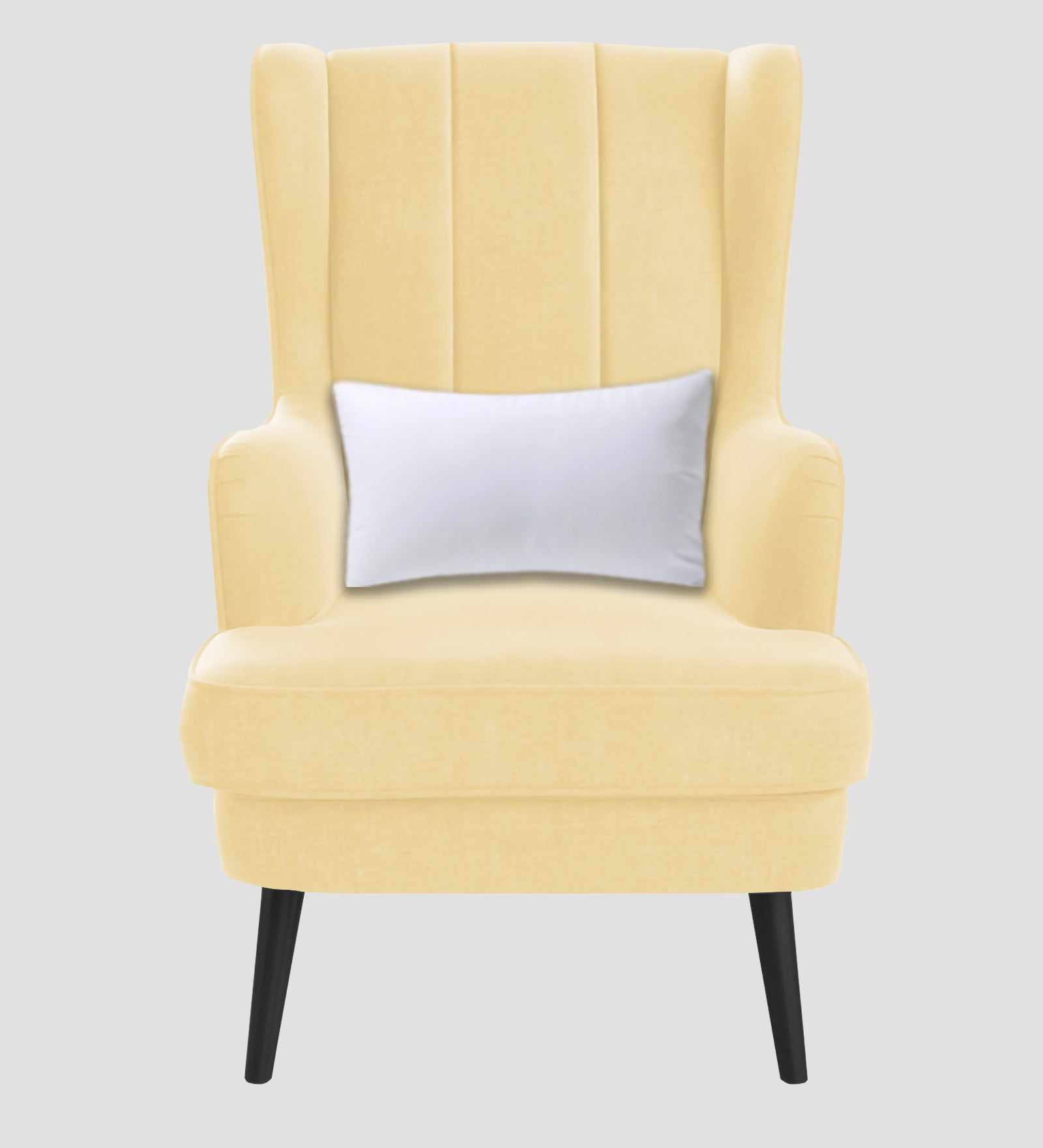 Niya Velvet Wing Chair In Sandy Beige Colour - Febonic Living