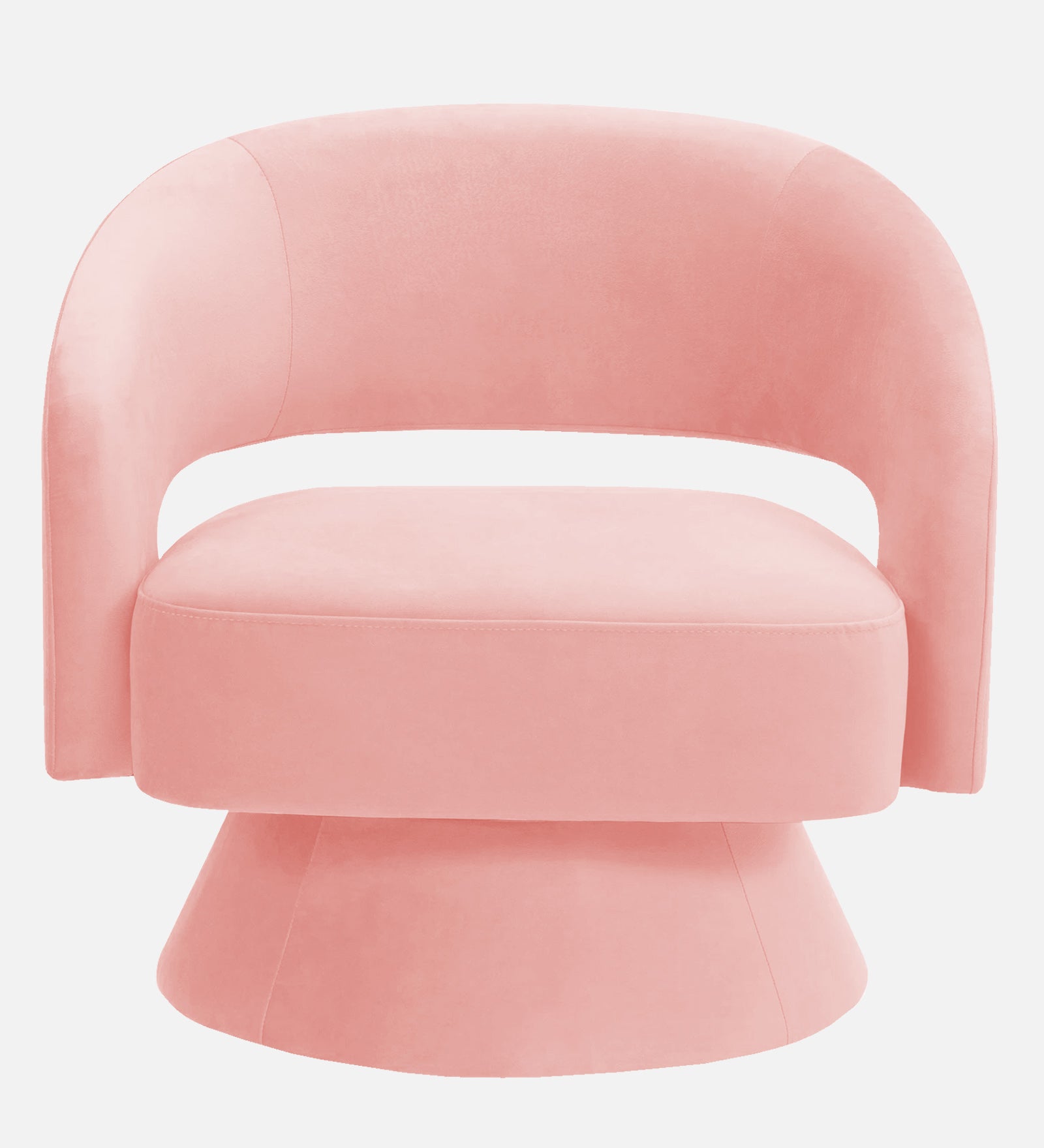 Pendra Velvet Swivel Chair In Millennial Pink Colour - Febonic Living