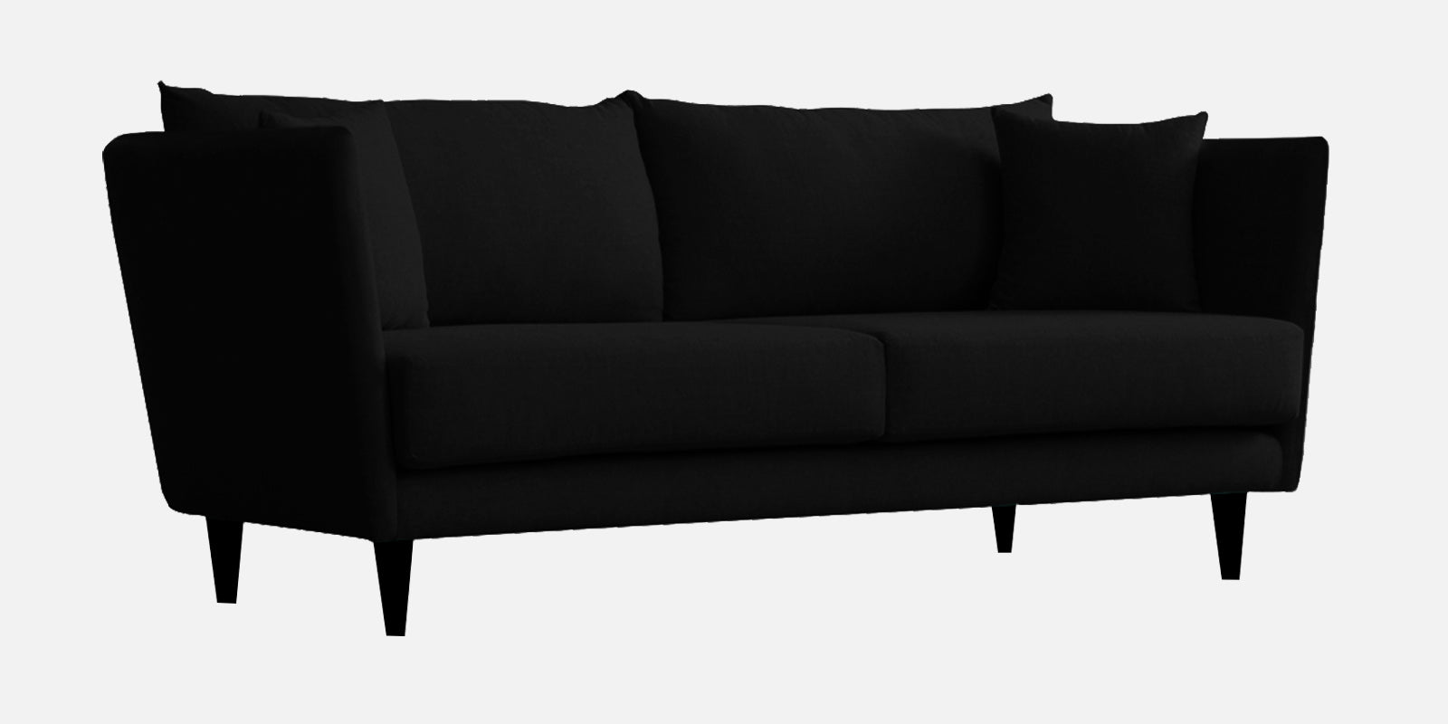 Norway Velvet 3 Seater Sofa In Adam Black Colour - Febonic Living
