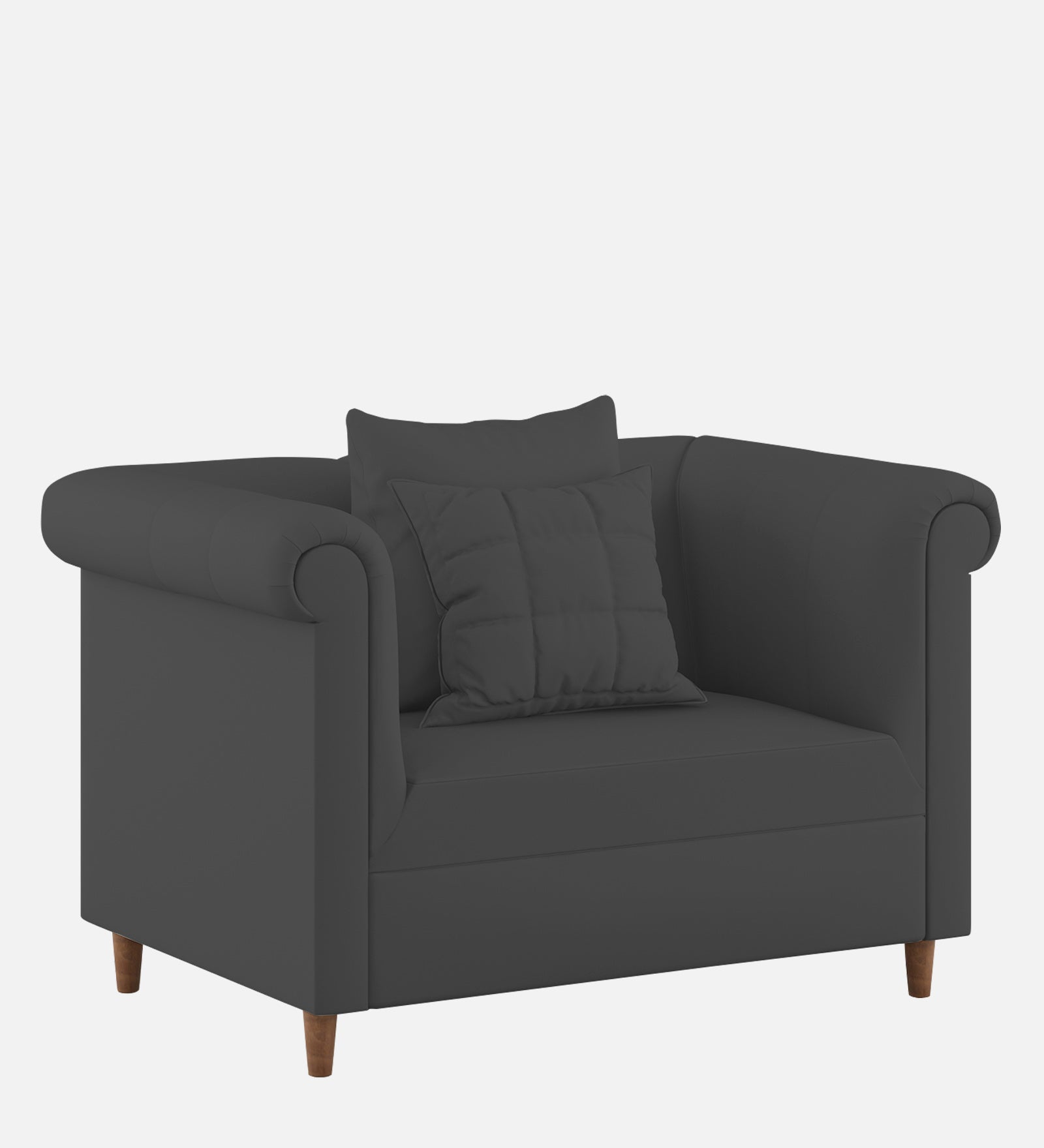 Rubi Velvet 1 Seater Sofa In Davy grey Colour - Febonic Living