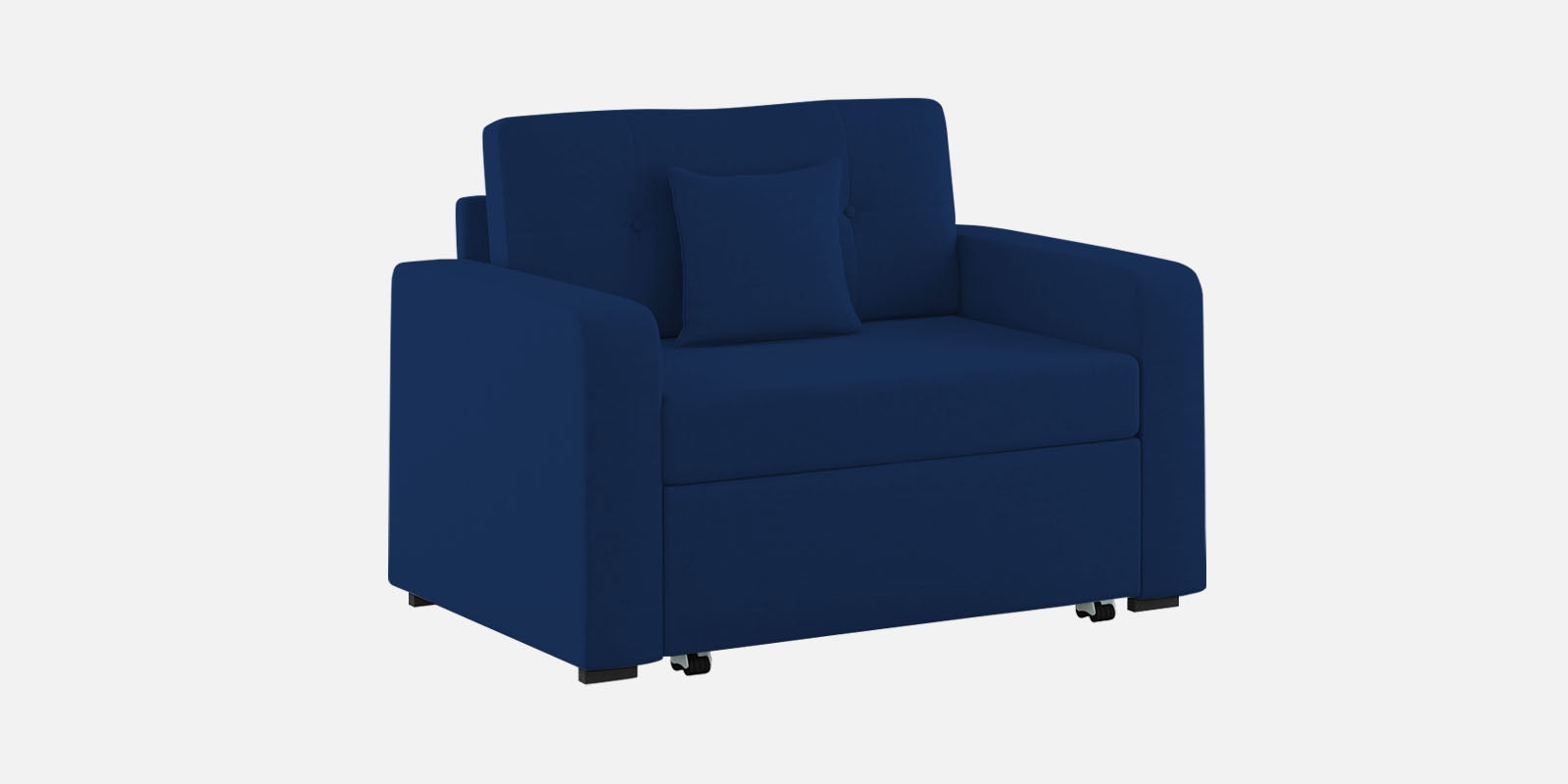 Rocky Fabric 2 Seater Pull Out Sofa Cum Bed In Royal Blue Colour With Storage - Febonic Living