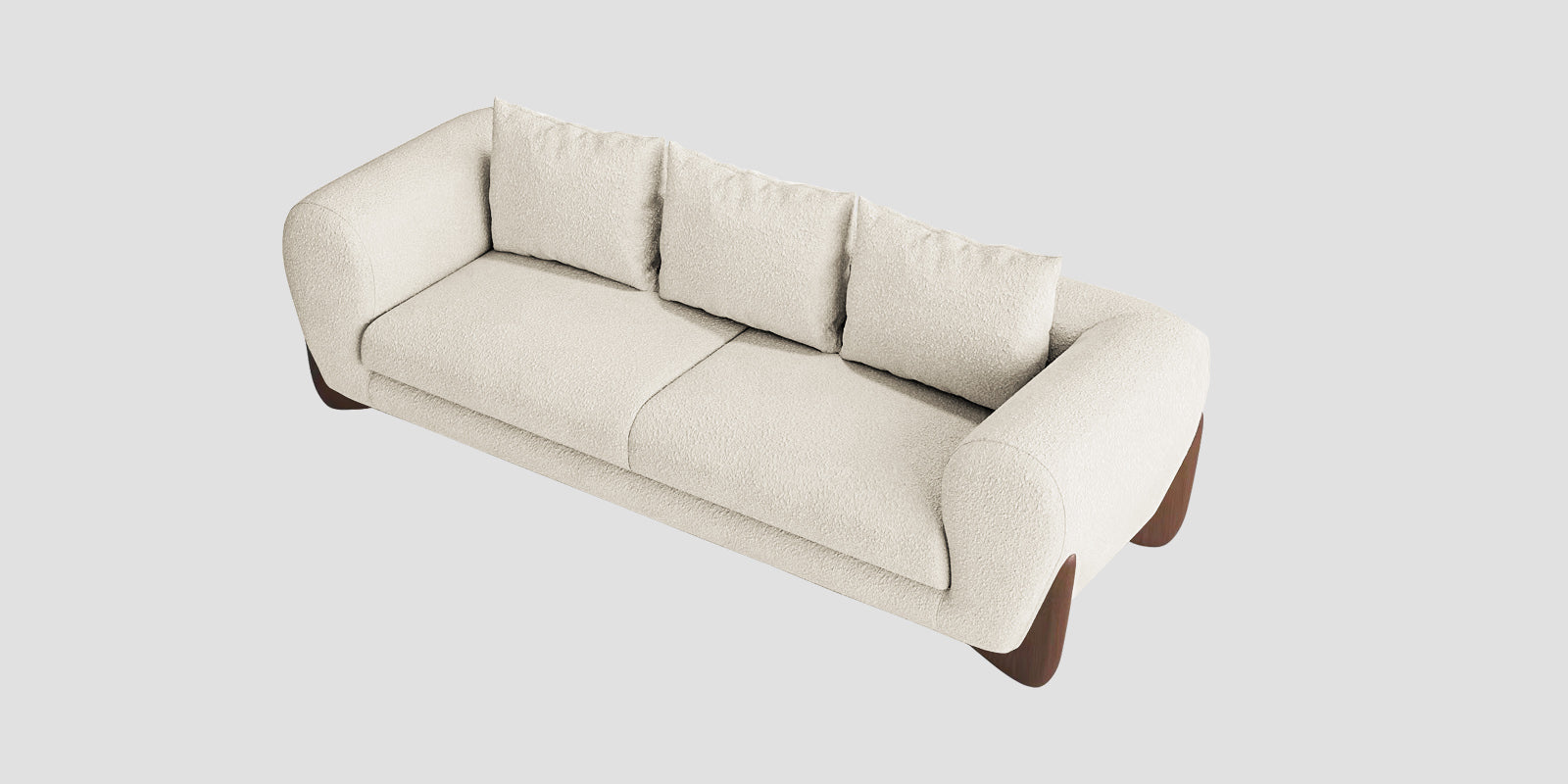 Boko Boucle 3 Seater Sofa In Shell White Colour - Febonic Living