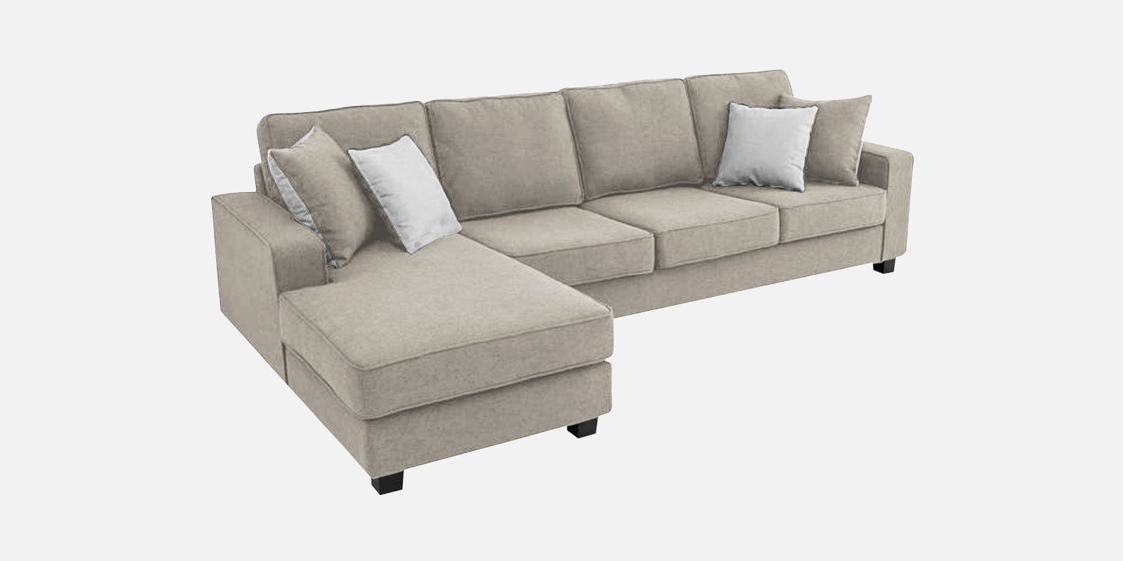 Ladybug Fabric RHS Sectional Sofa (3+Lounger) In Ash Grey Colour - Febonic Living