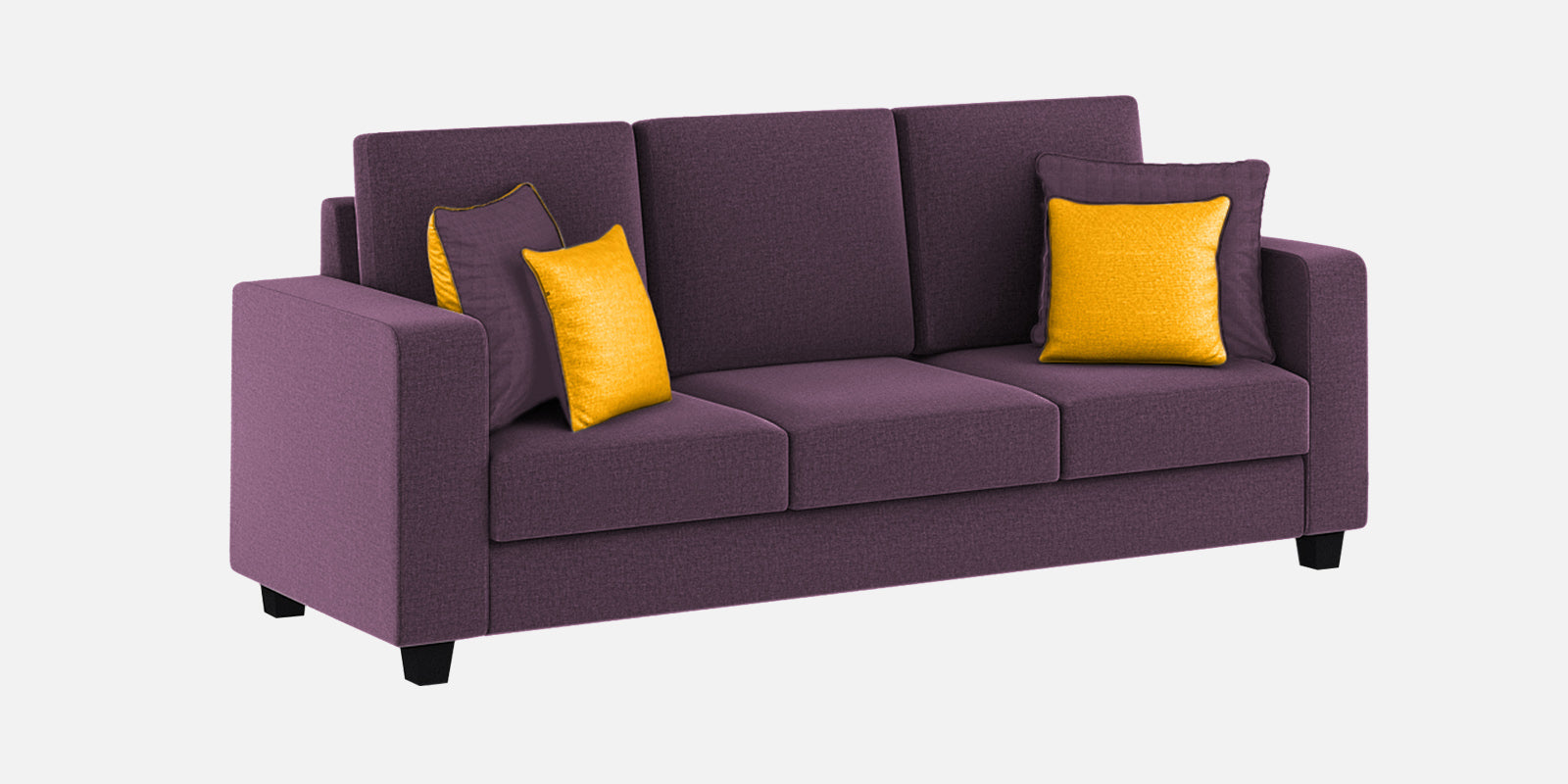 Nabi Fabric 3 Seater Sofa In Greek Purple Colour - Febonic Living