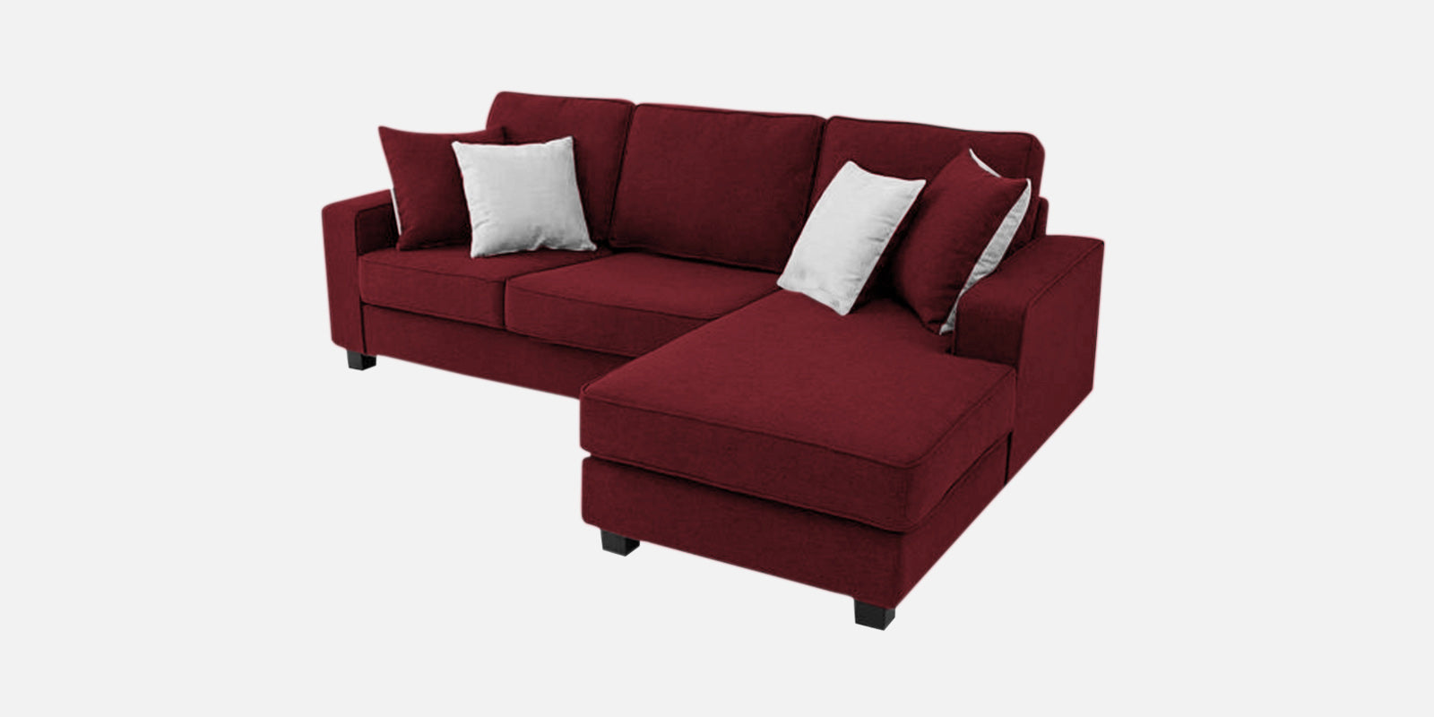 Ladybug Fabric LHS Sectional Sofa (2+Lounger) In Blood Maroon Colour - Febonic Living