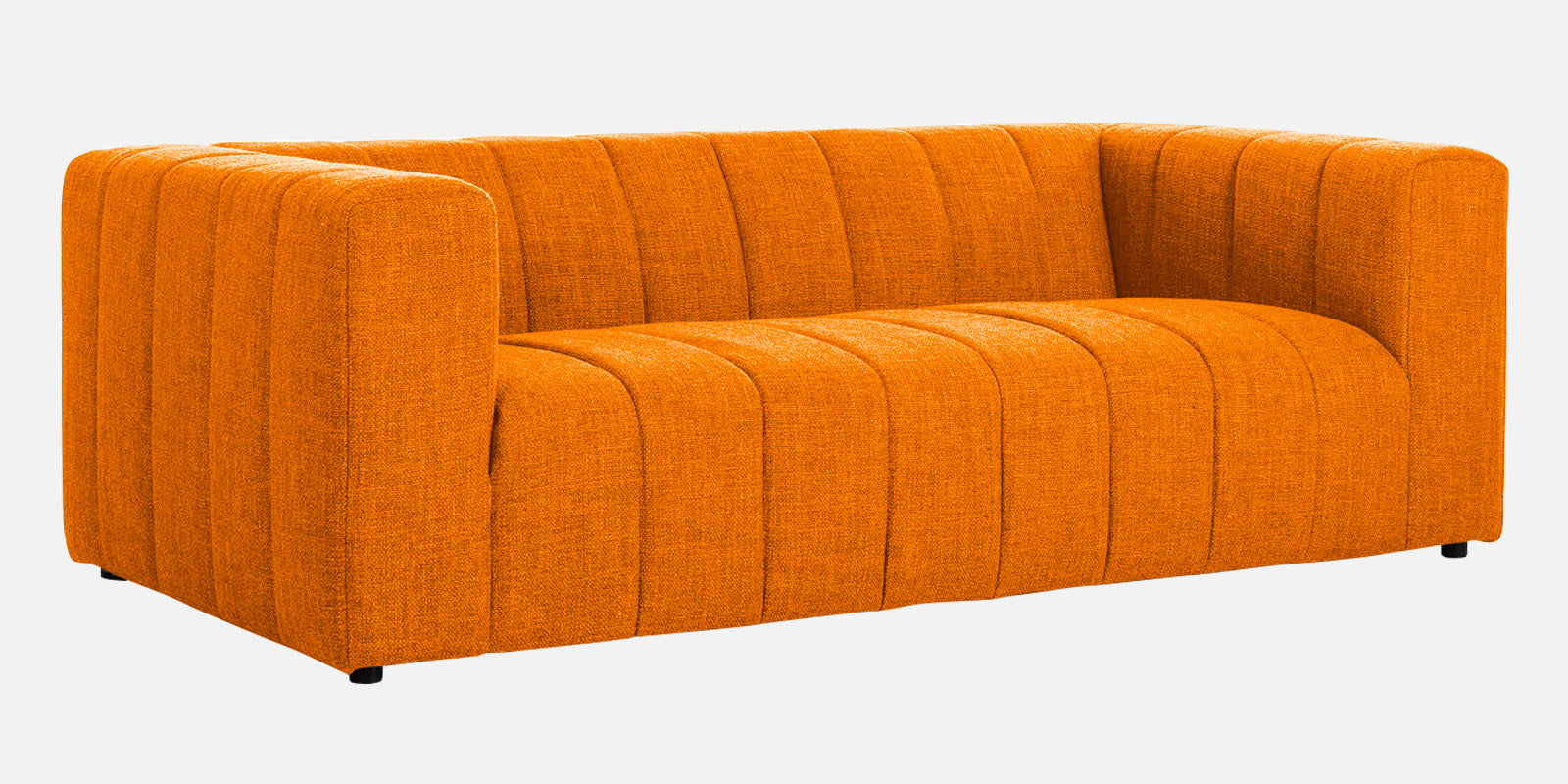 Lara Fabric 3 Seater Sofa In Vivid Orange Colour - Febonic Living