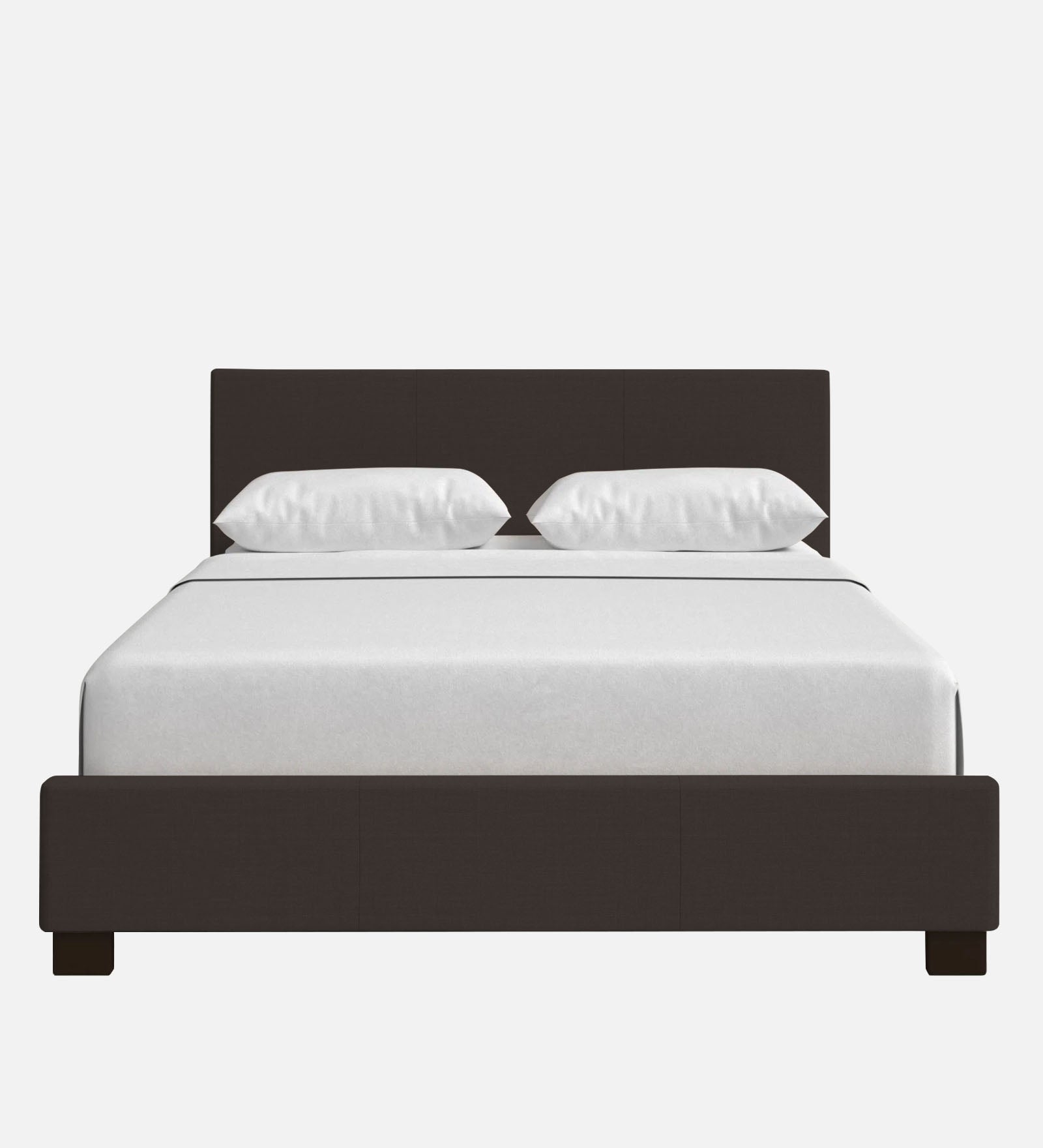 Lora Fabric Queen Size Bed in Dark Brown Colour - Febonic Living