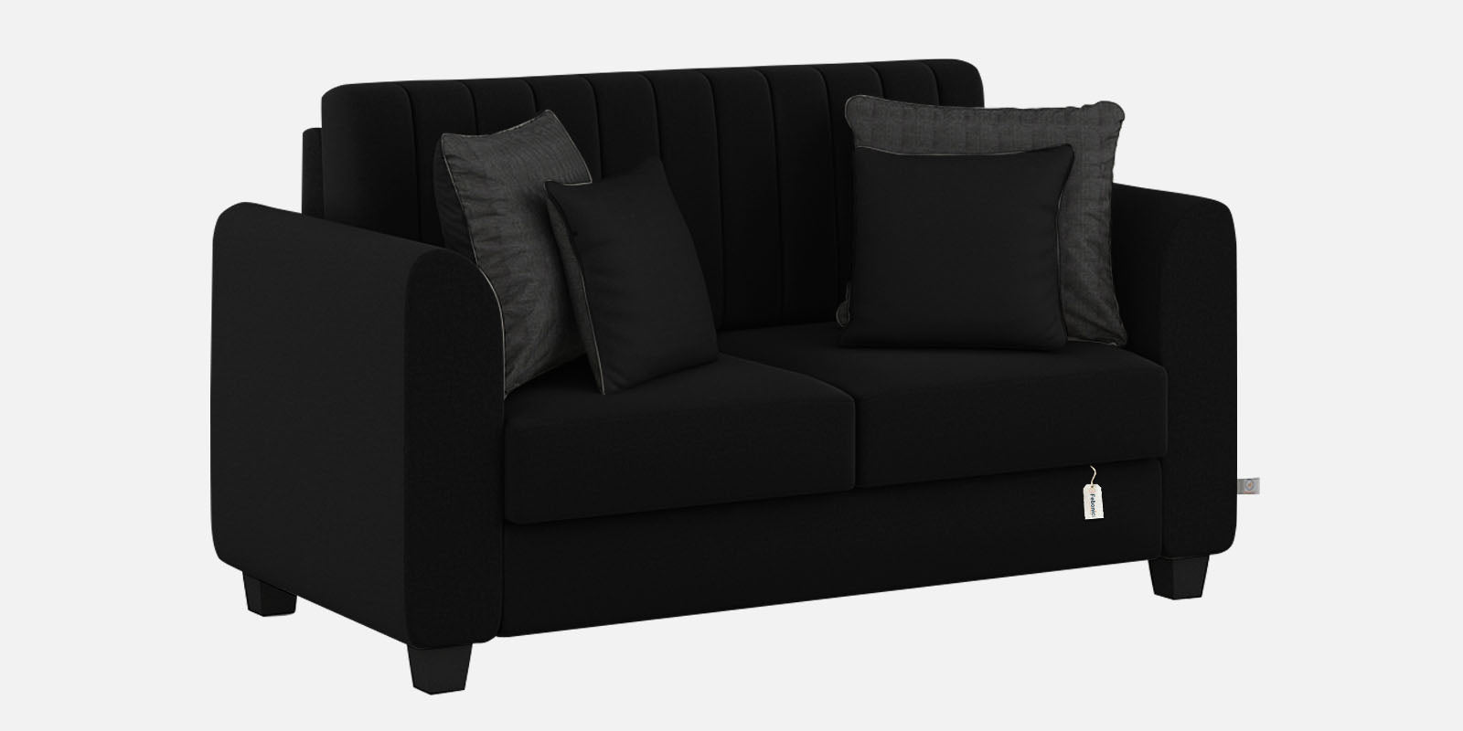 Cosmic Fabric 2 Seater Sofa In Zed Black Colour - Febonic Living