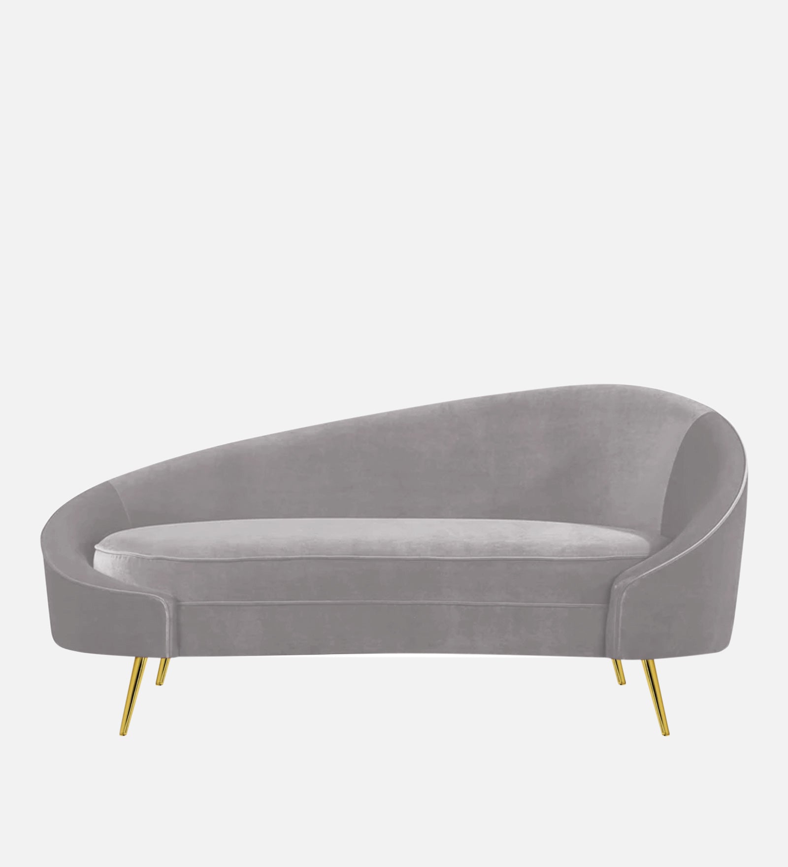 Cely Velvet LHS Chaise Lounger In Concrete Grey Colour - Febonic Living