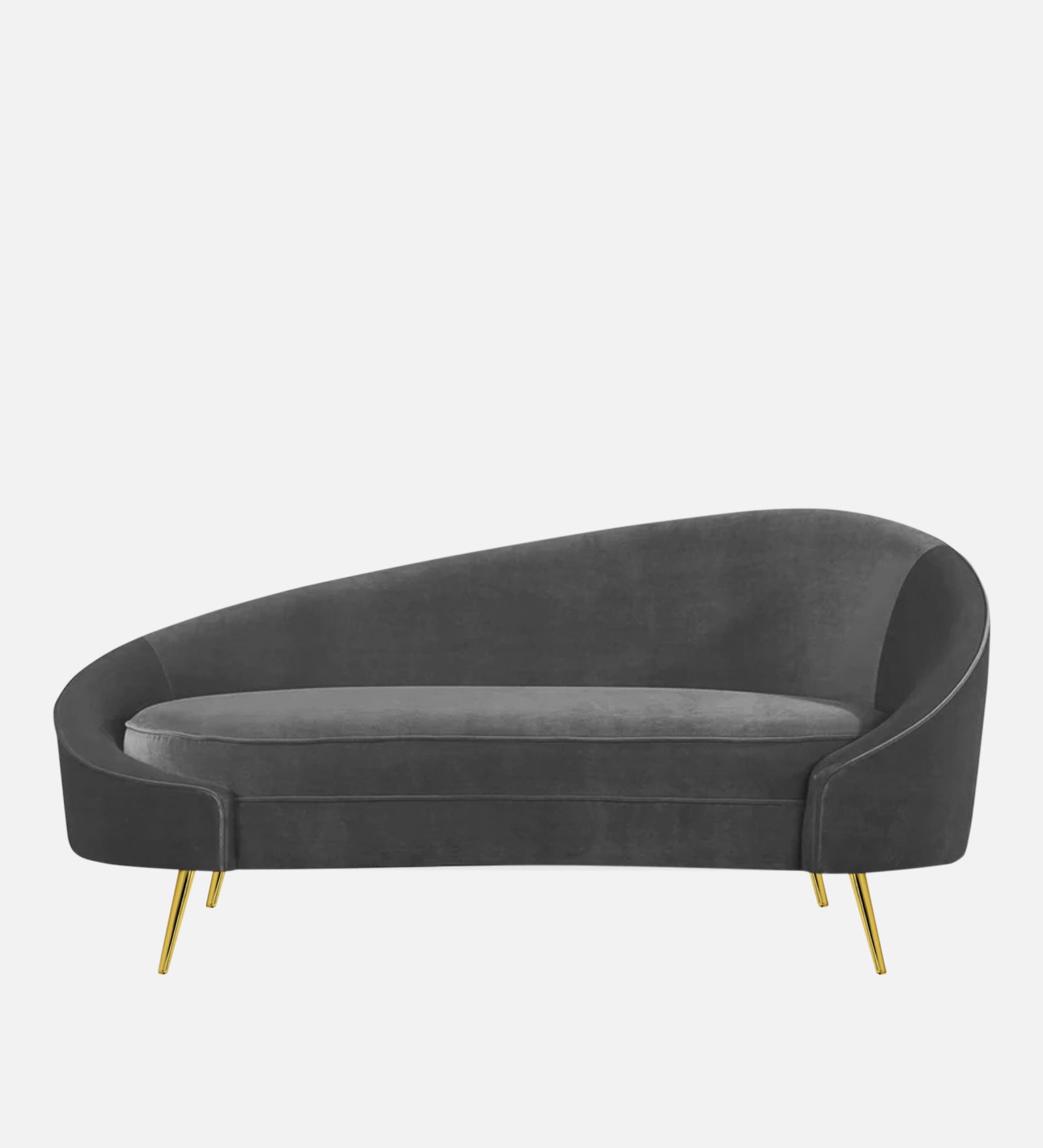 Cely Velvet LHS Chaise Lounger In Davy Grey Colour - Febonic Living