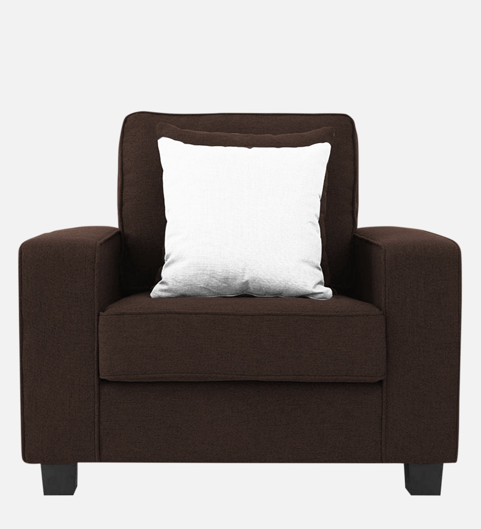Ladybug Fabric 1 Seater Sofa In Coffee Brown Colour - Febonic Living
