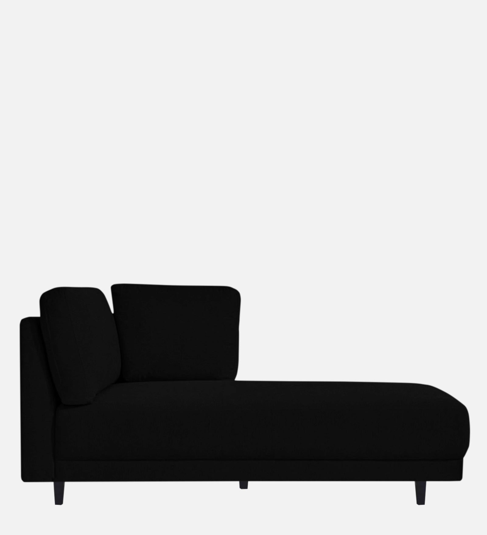 Jonze Velvet RHS Chaise Lounger In Adam Black Colour - Febonic Living