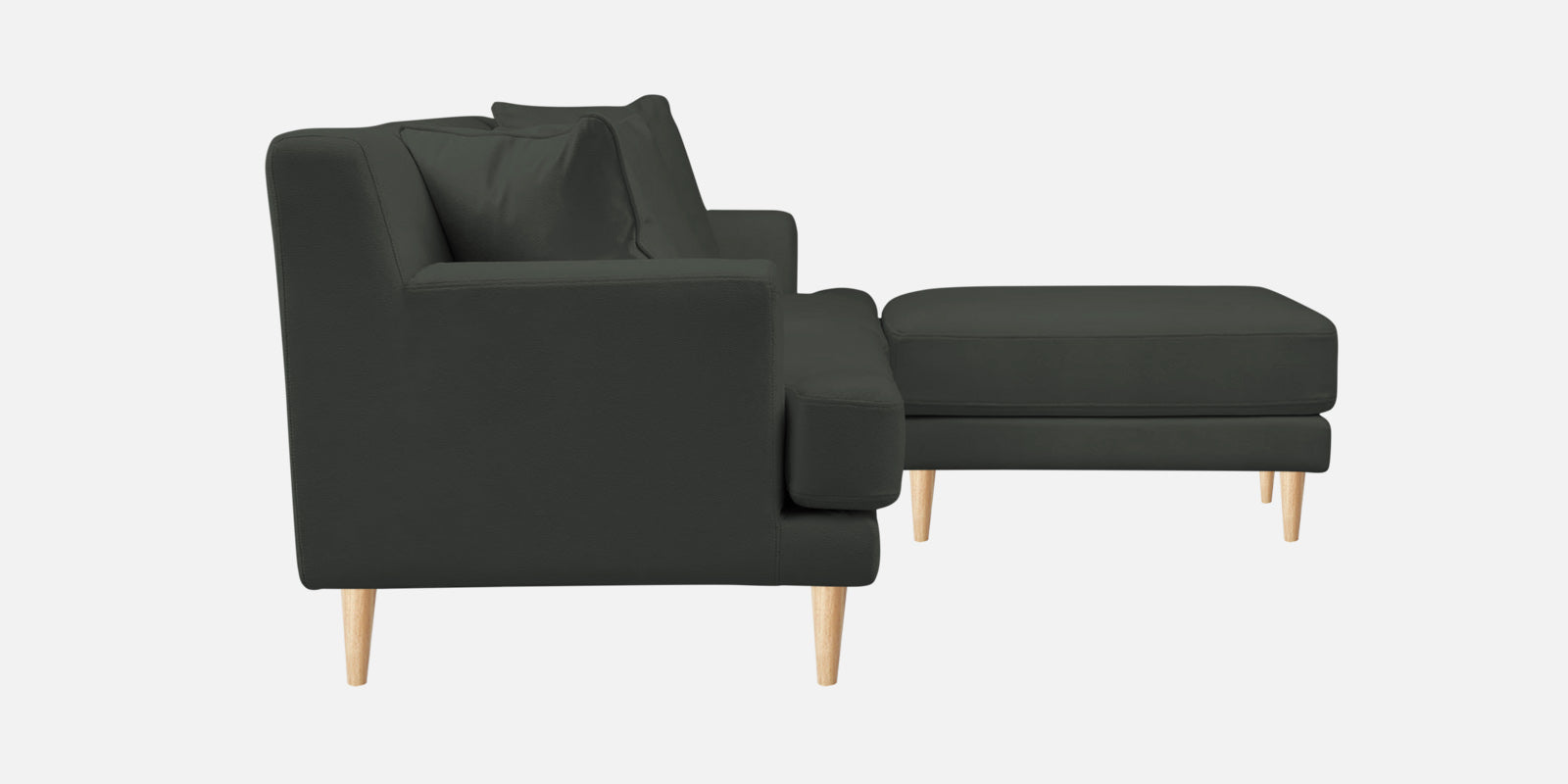 Woody Fabric LHS Sectional Sofa (3+Lounger) In I-Land Green Colour - Febonic Living