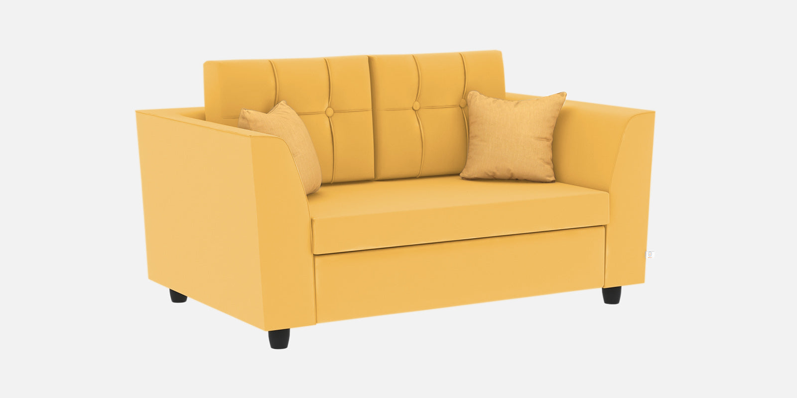 Nestin Velvet 2 Seater Sofa In Turmeric Yellow Colour - Febonic Living