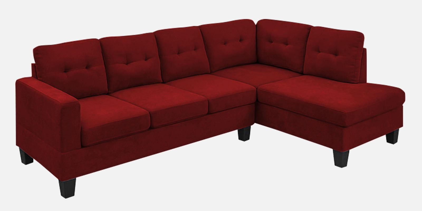 Thomas Fabric LHS Sectional Sofa (3+Lounger) In Blood Maroon Colour - Febonic Living