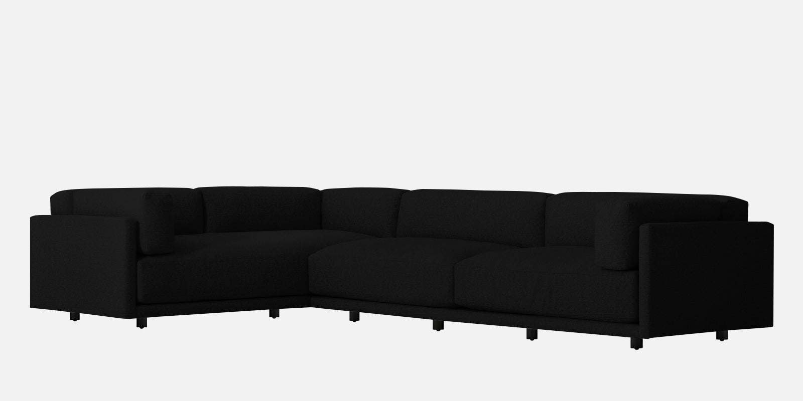 Nixon Fabric 6 Seater LHS Corner Sofa In Zed Black Colour - Febonic Living