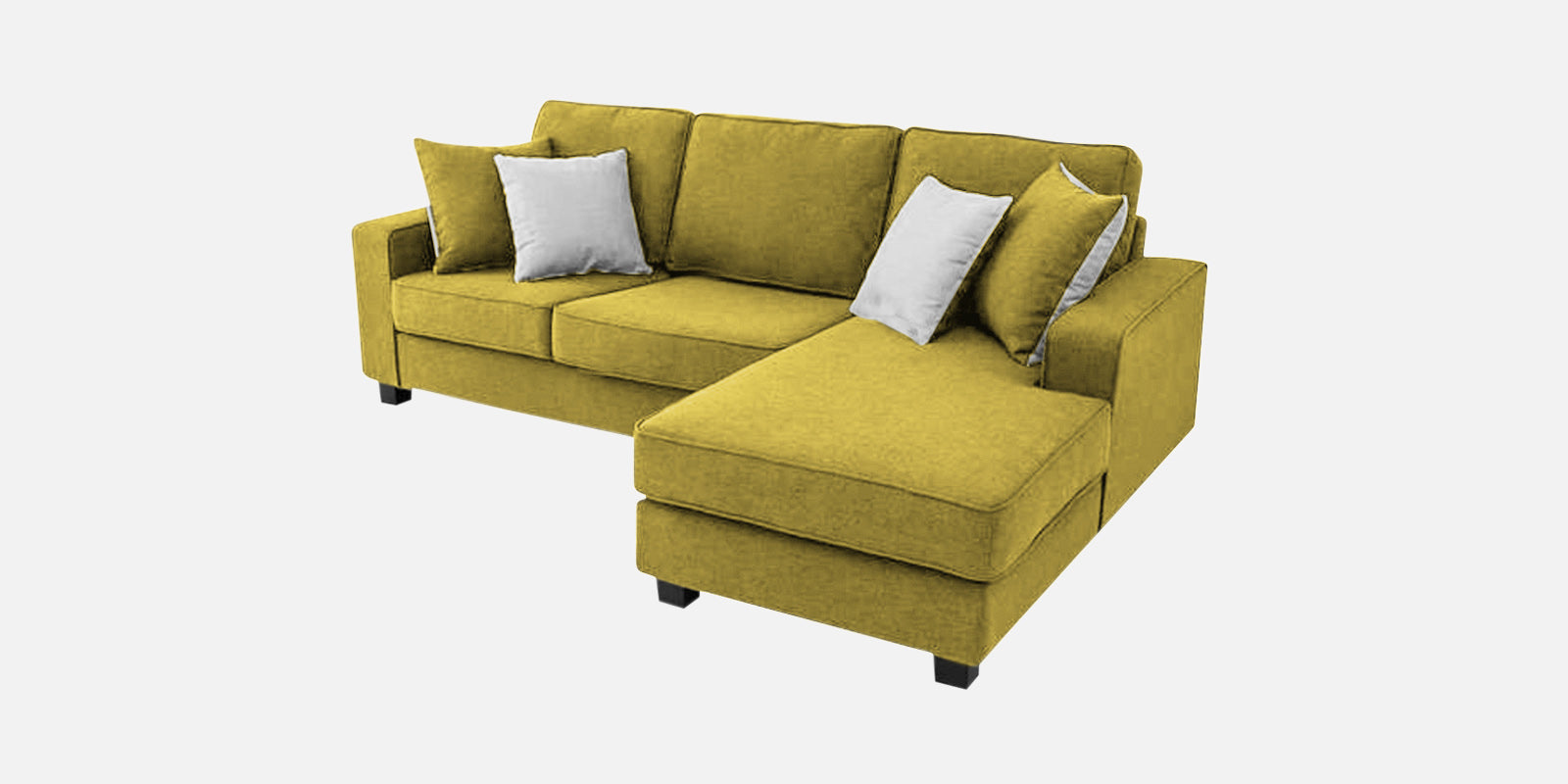 Ladybug Fabric LHS Sectional Sofa (2+Lounger) In Parrot Green Colour - Febonic Living