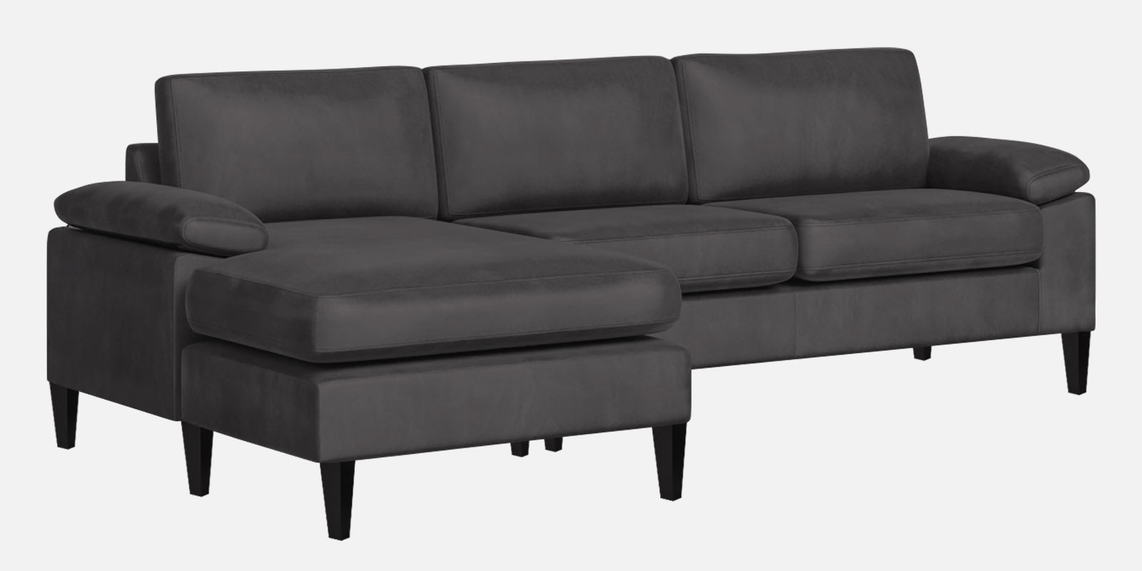 Vegas Velvet RHS Sectional Sofa (3+Lounger) In Davy Grey Colour - Febonic Living