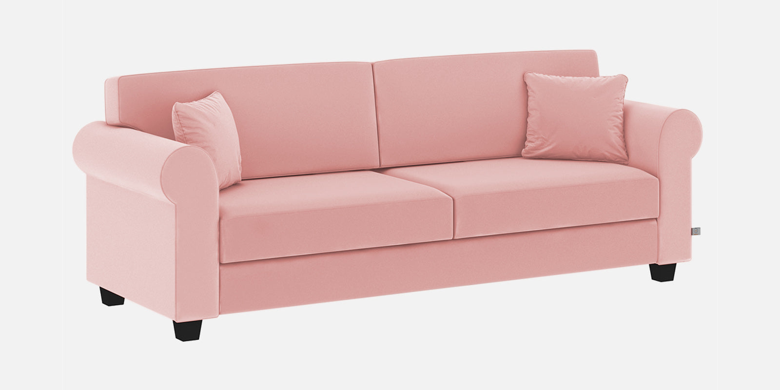 Numonk Velvet 3 Seater Sofa In Millennial Pink Colour - Febonic Living