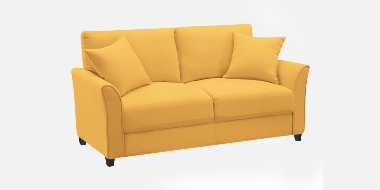 Daroo Velvet 2 Seater Sofa In Turmeric Yellow Colour - Febonic Living