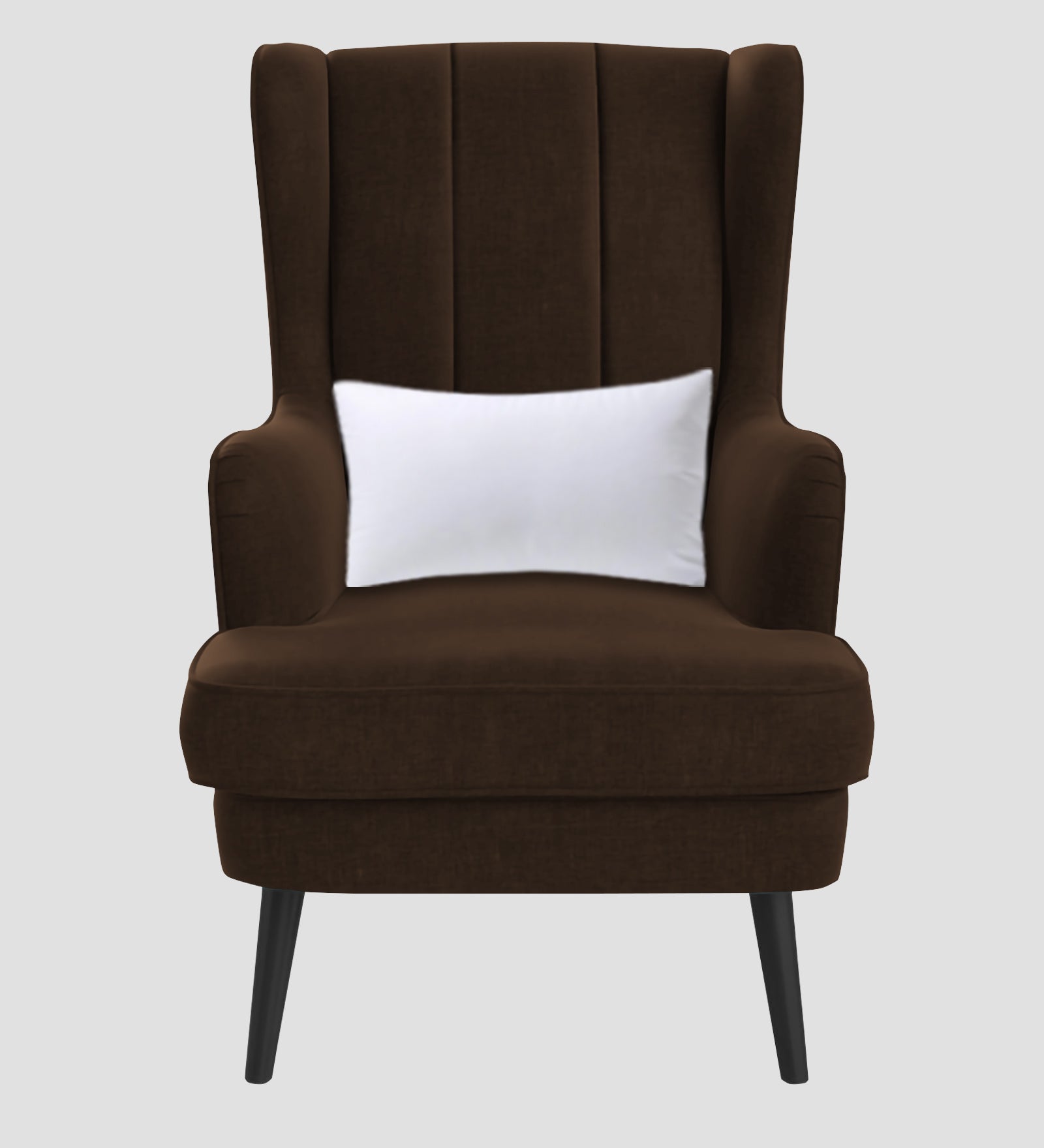 Niya Velvet Wing Chair In Cholocate Brown Colour - Febonic Living