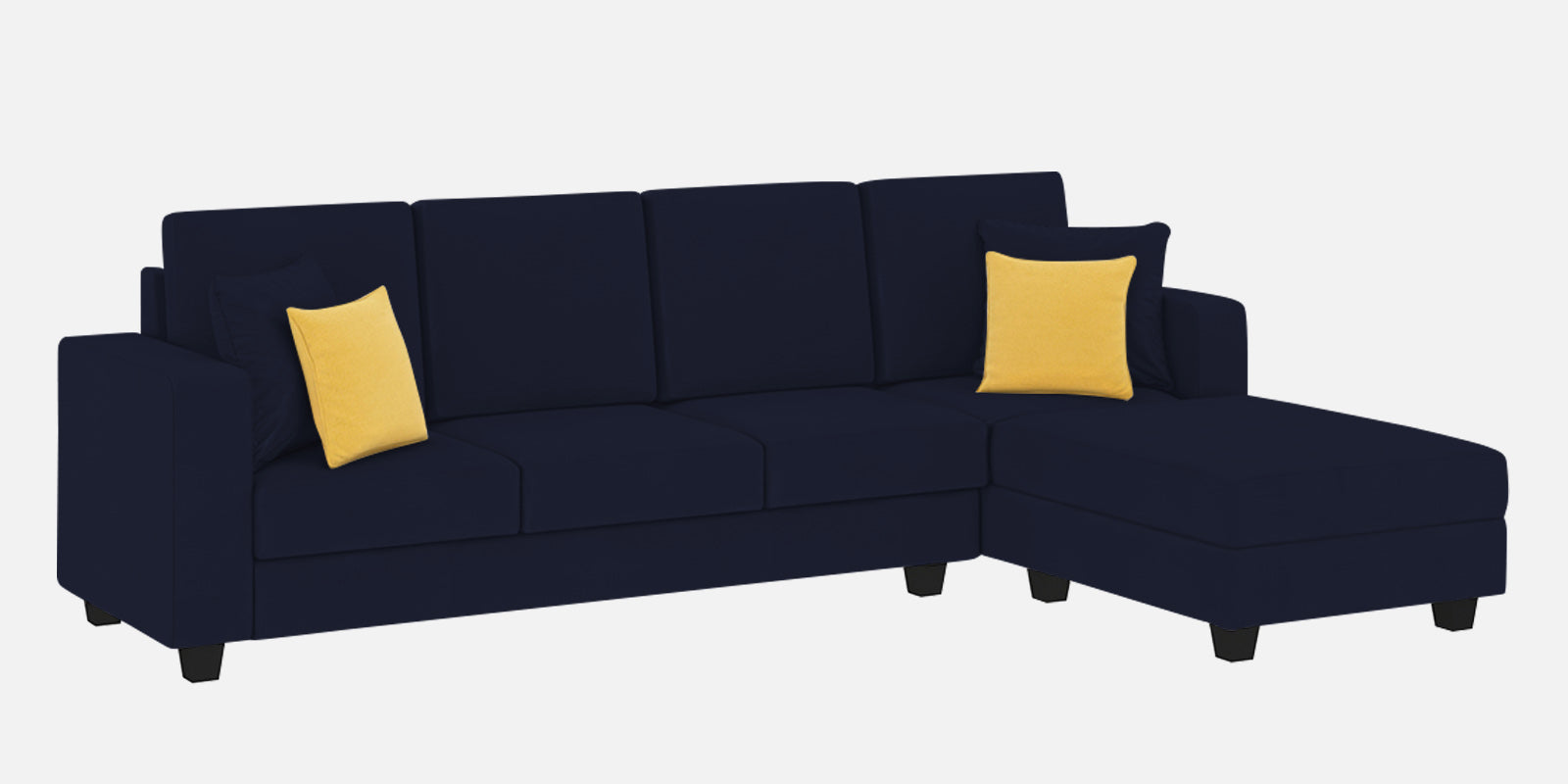 Nabi Fabric LHS Sectional Sofa (3+Lounger) In Royal Blue Colour - Febonic Living