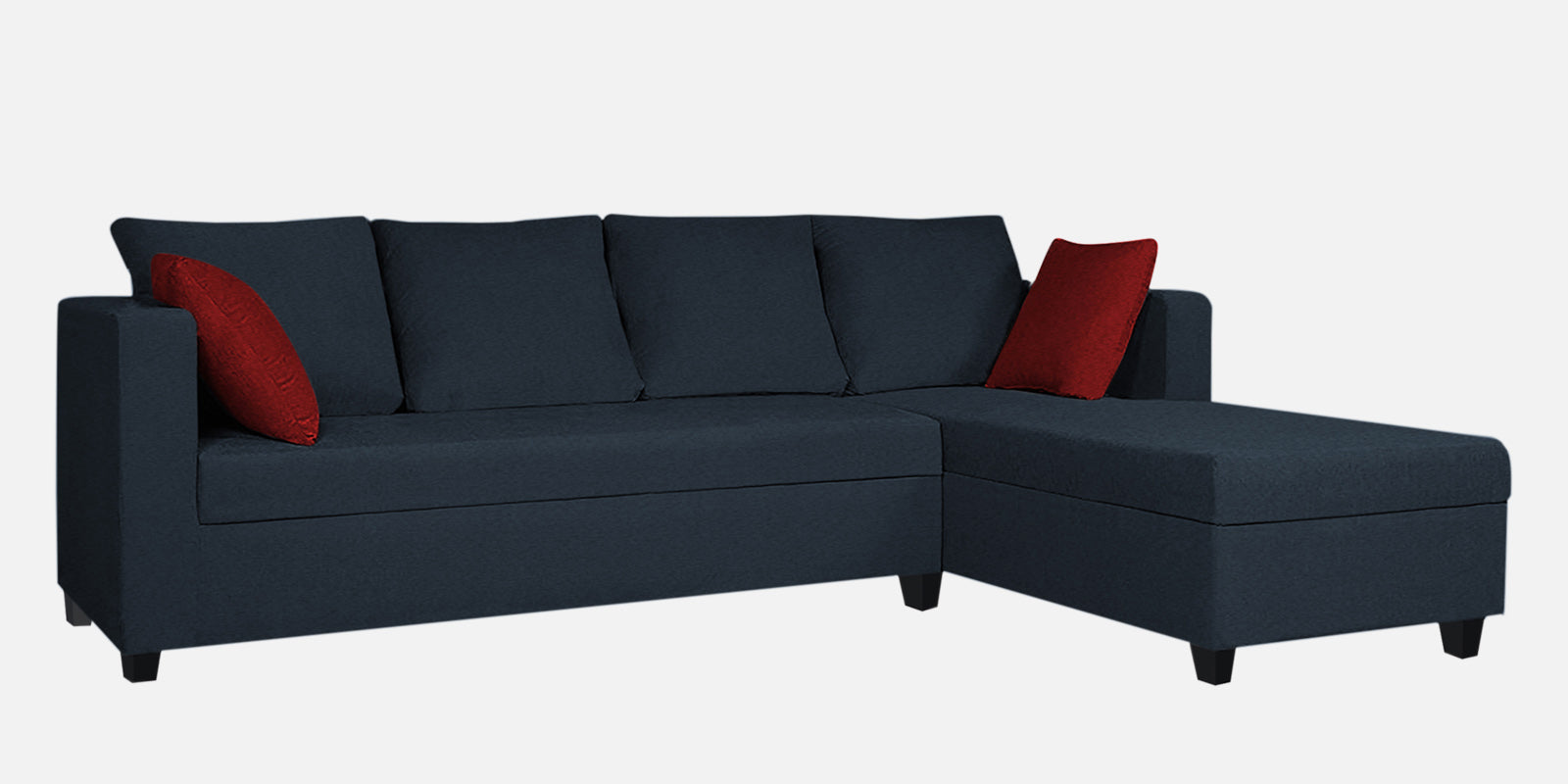 Nebula Fabric LHS Sectional Sofa (3+Lounger) In Denim Blue Colour - Febonic Living