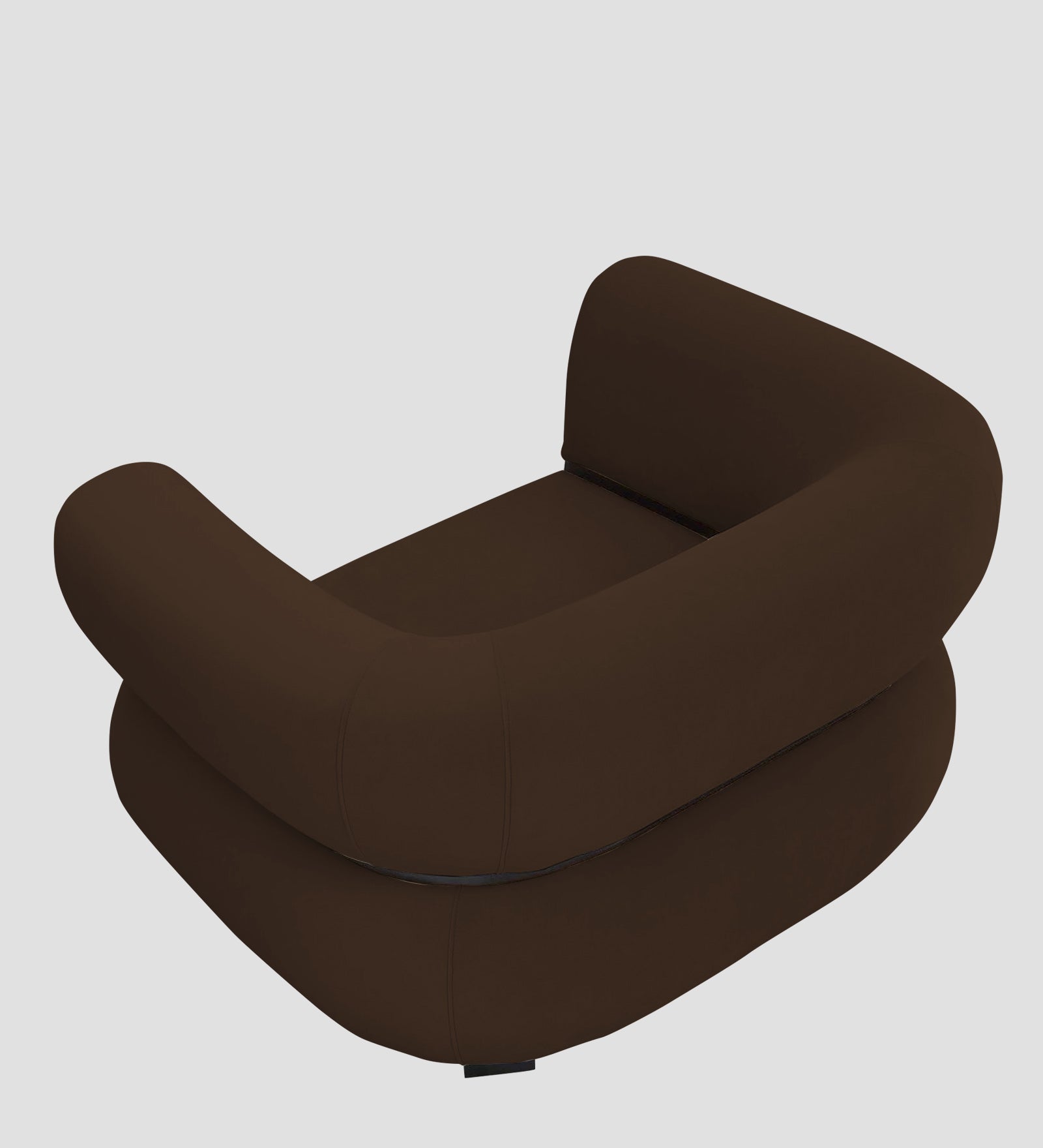 Kula Velvet 1 Seater Sofa In Cholocate Brown Colour - Febonic Living