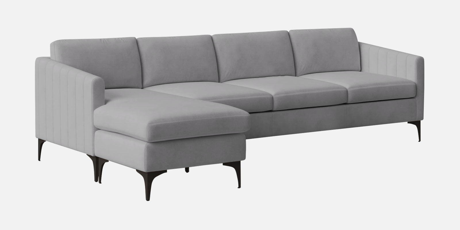 Haru Fabric RHS Sectional Sofa (3+Lounger) In Concrete Grey Colour - Febonic Living