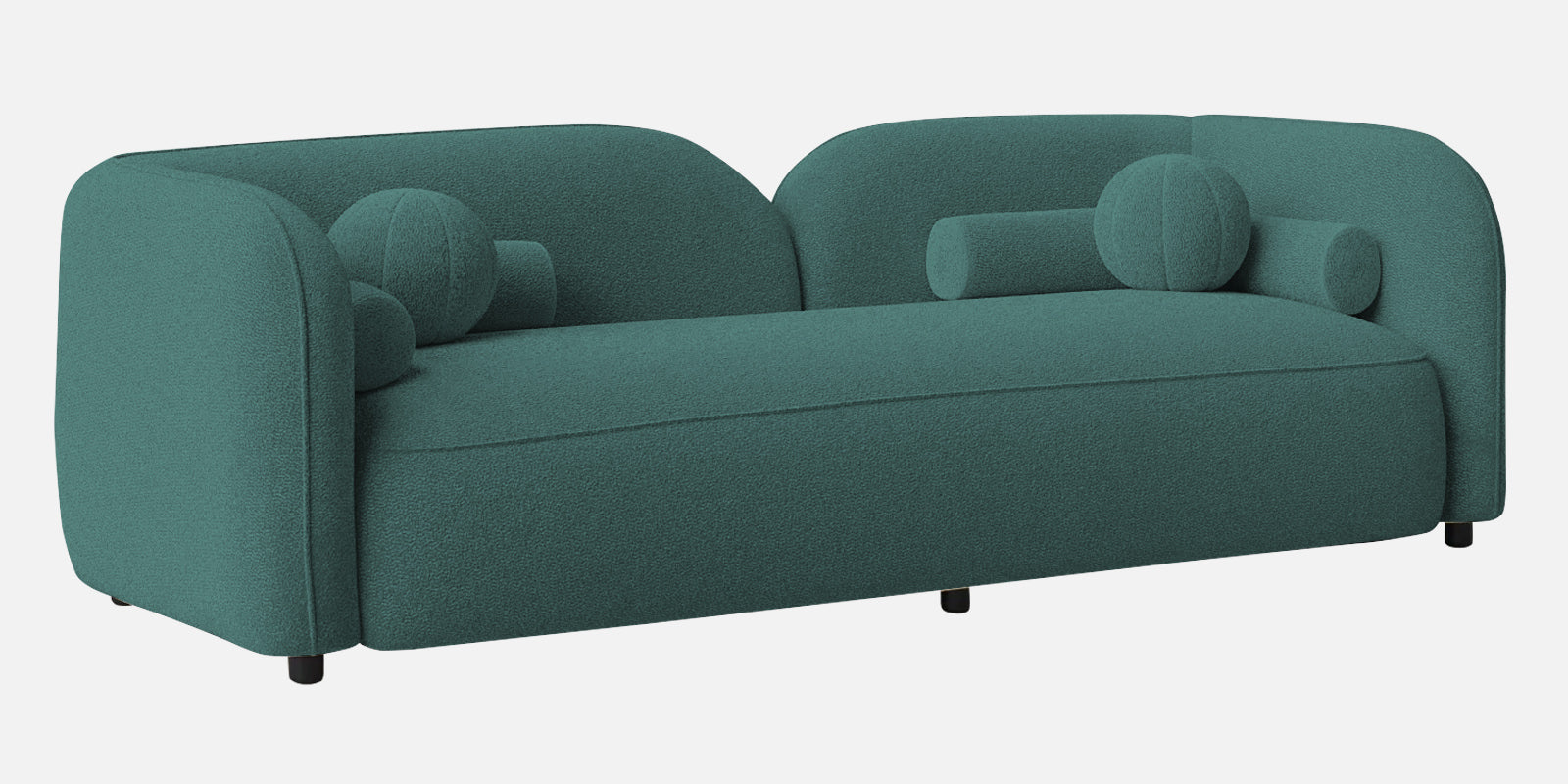 Corny Boucle Fabric 3 Seater Sofa In Bark Green Colour - Febonic Living