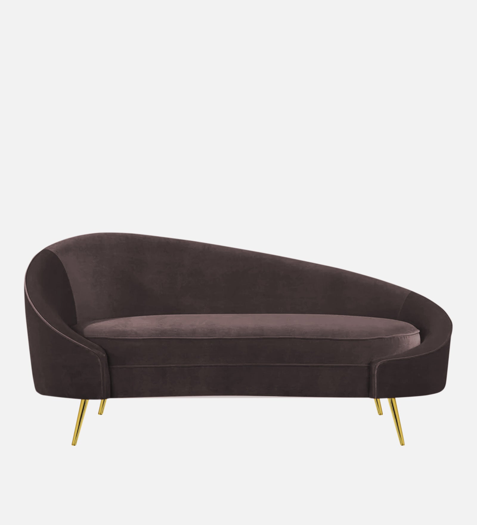 Cely Velvet RHS Chaise Lounger In Mocha Brown Colour - Febonic Living
