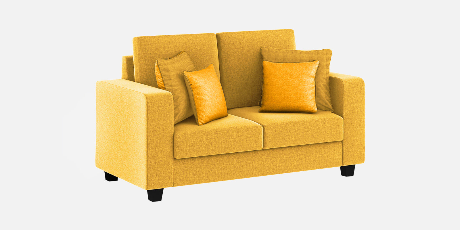 Nabi Fabric 2 Seater Sofa In Bold Yellow Colour - Febonic Living