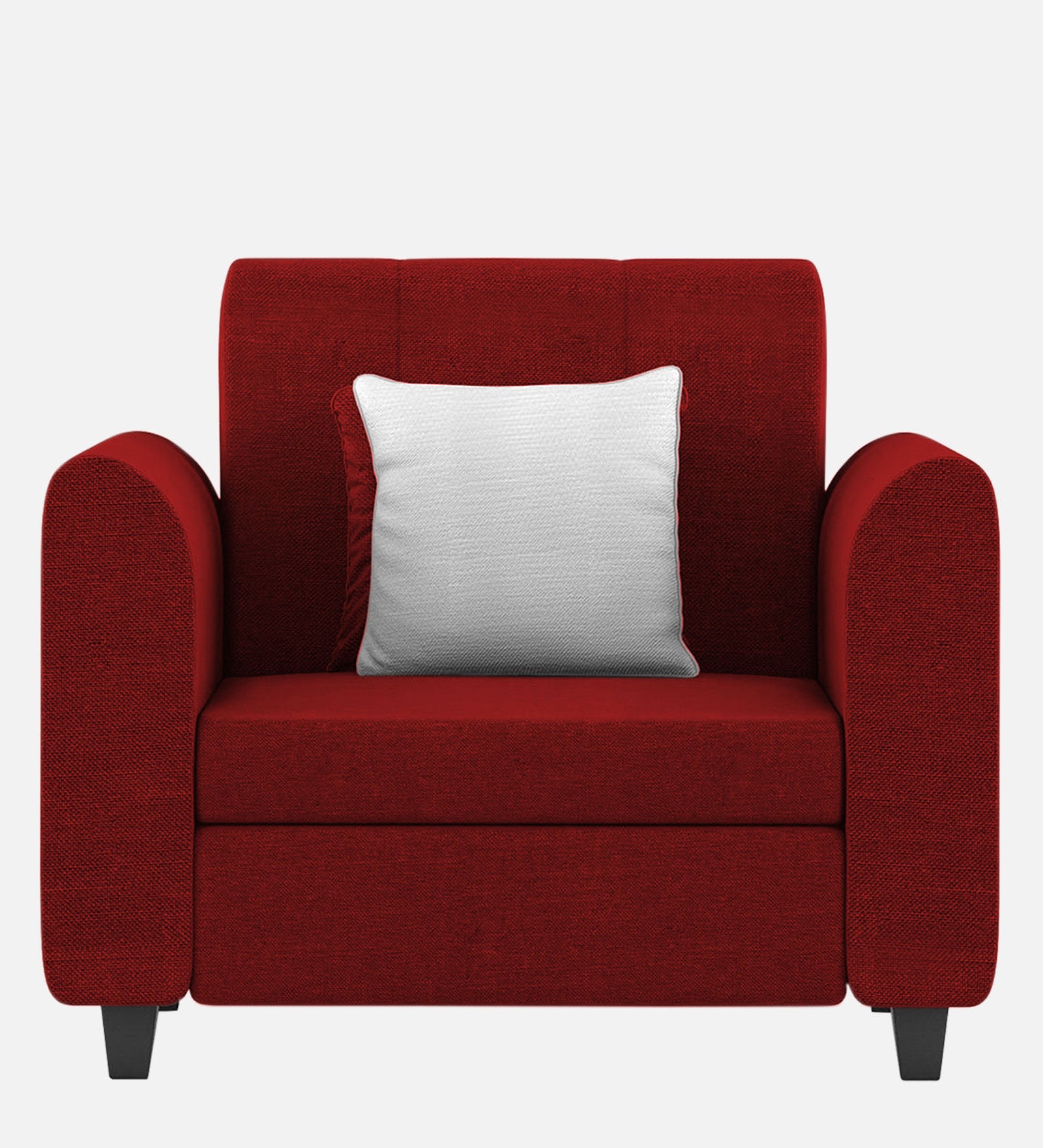 Denmark Fabric 1 Seater Sofa In Blood Maroon Colour - Febonic Living
