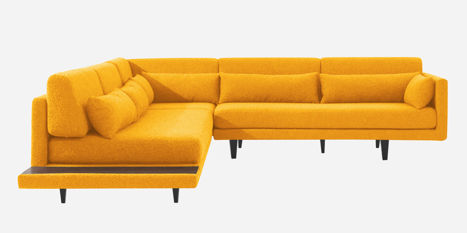 Malta Fabric 6 Seater RHS Corner Sofa In Bold yellow Colour - Febonic Living