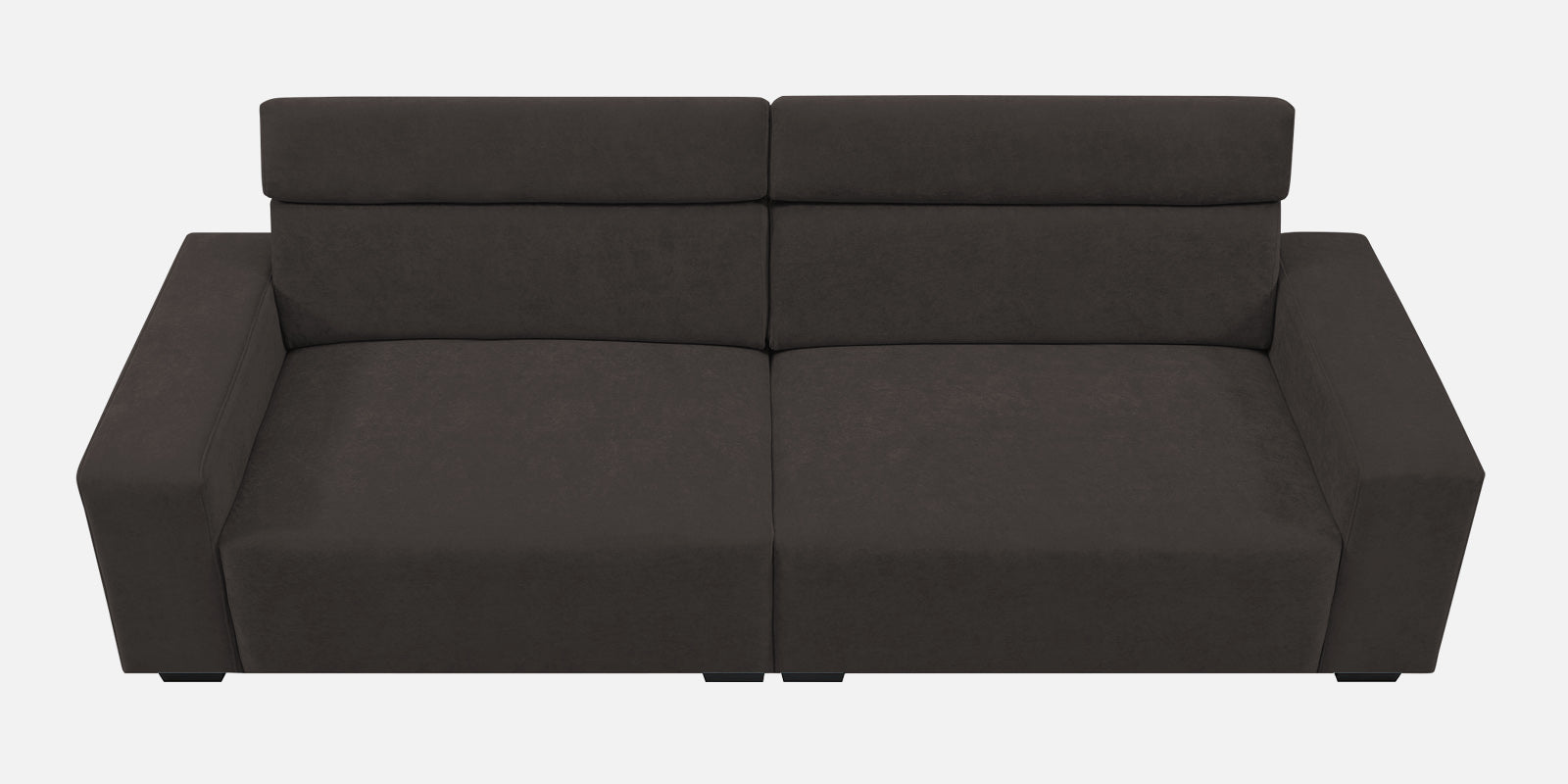 Hiro Fabric 3 Seater Sofa In Coal Brown Colour - Febonic Living