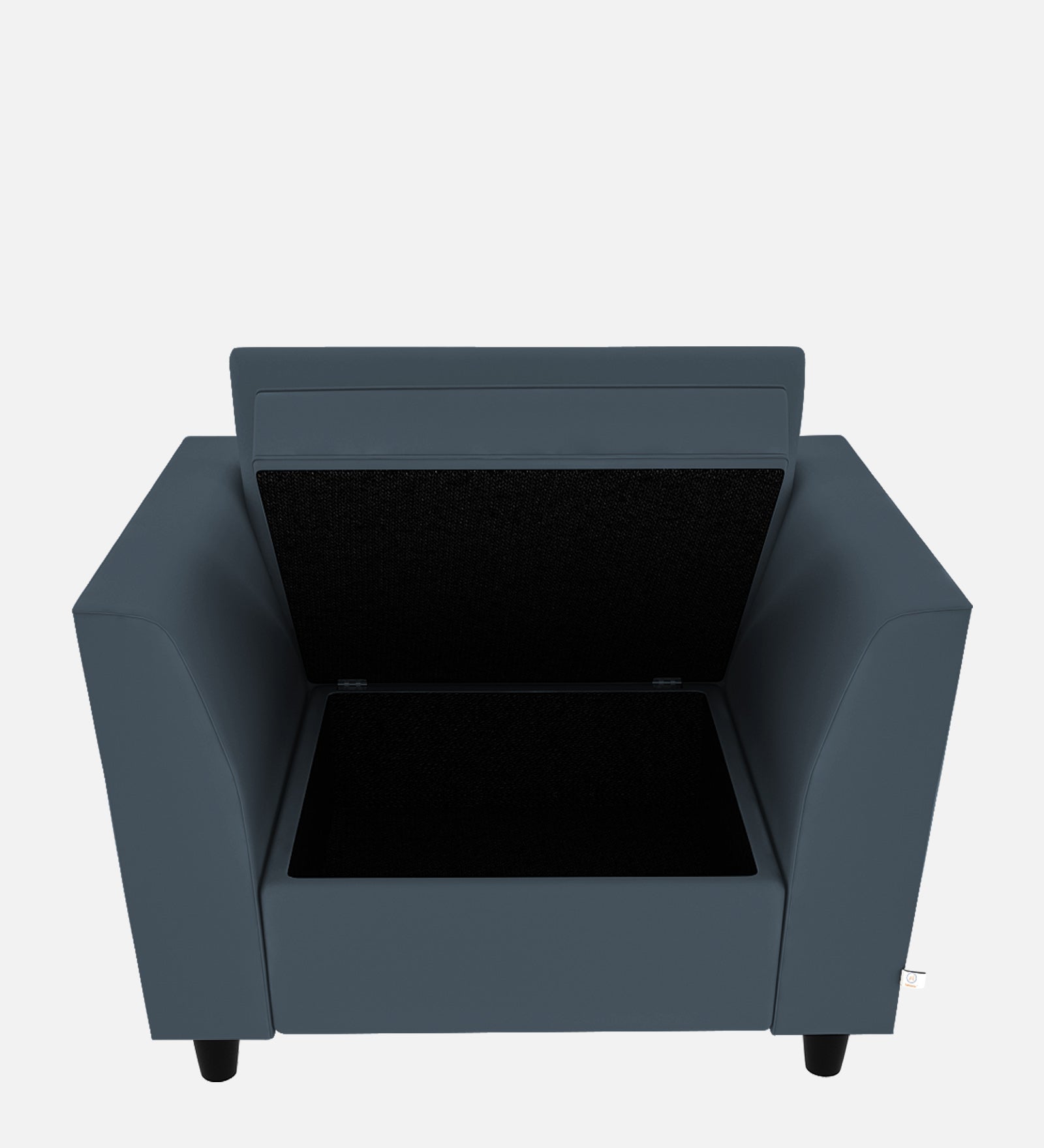 Bristo Velvet 1 Seater Sofa In Oxford Blue Colour With Storage - Febonic Living