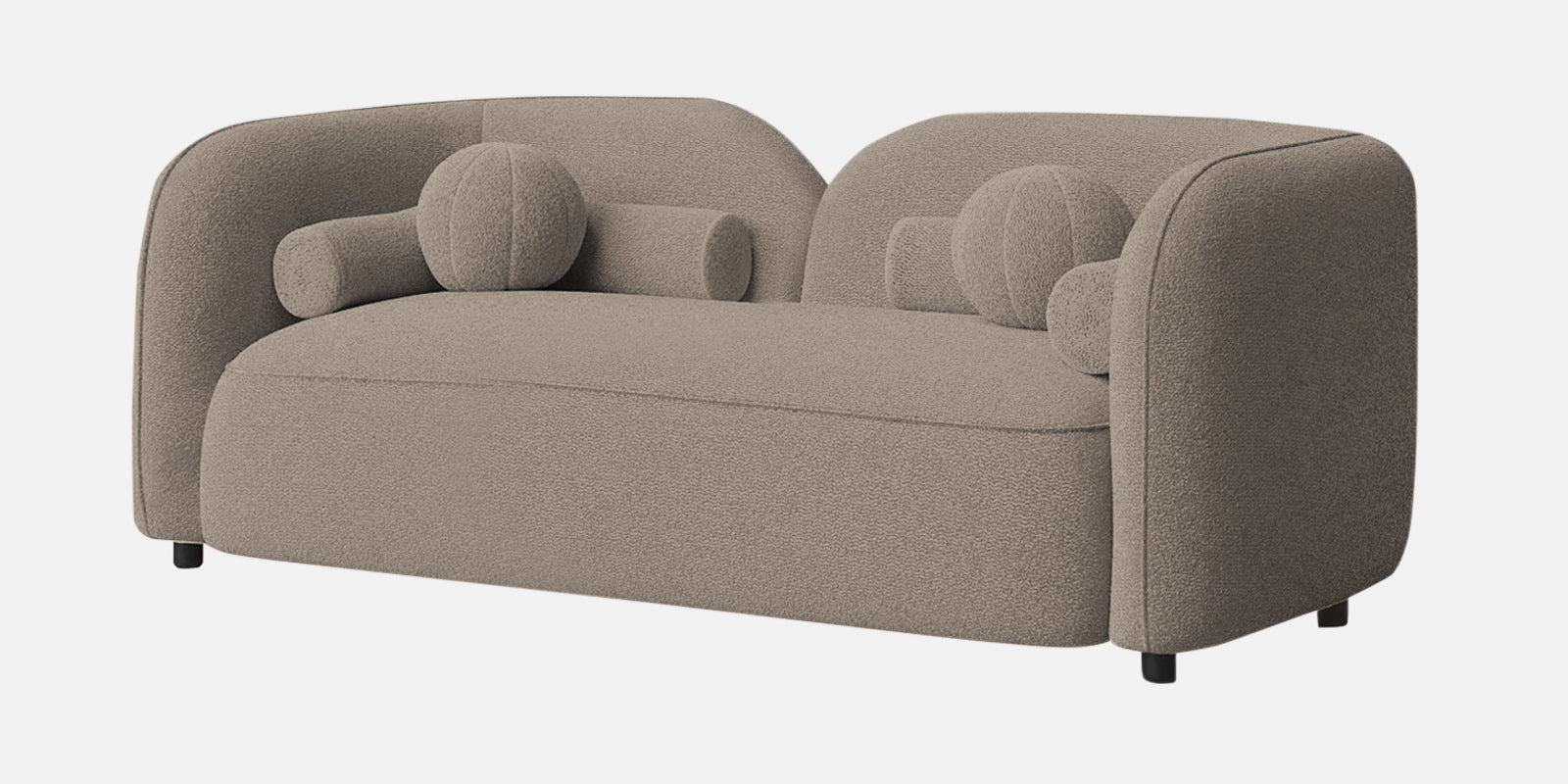 Corny Boucle Fabric 2 Seater Sofa In Macy Grey Colour - Febonic Living