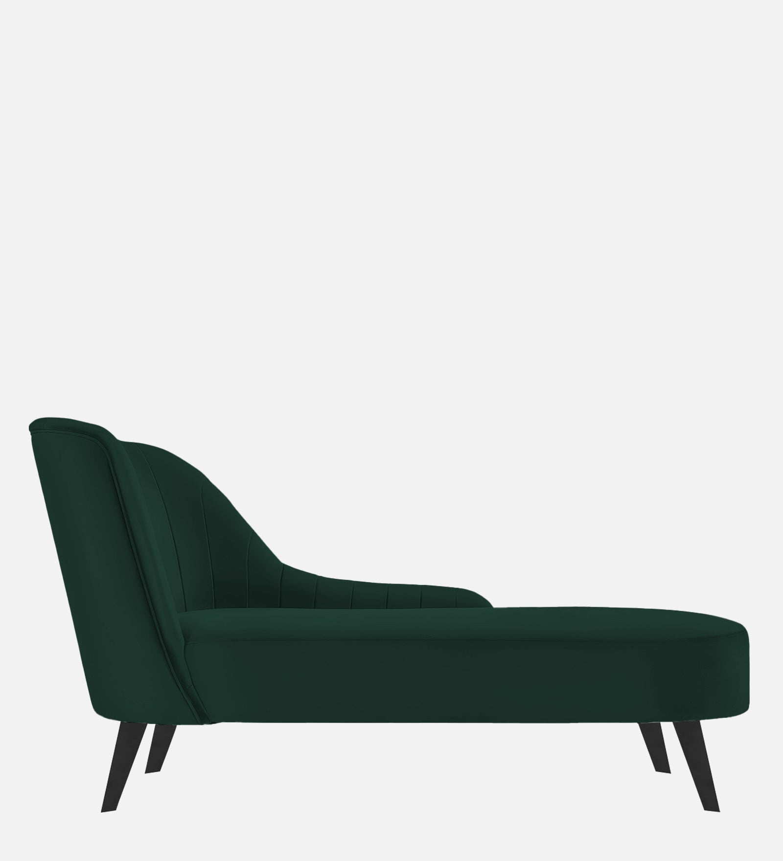 Flora Velvet RHS Chaise Lounger In Forest Green Colour - Febonic Living