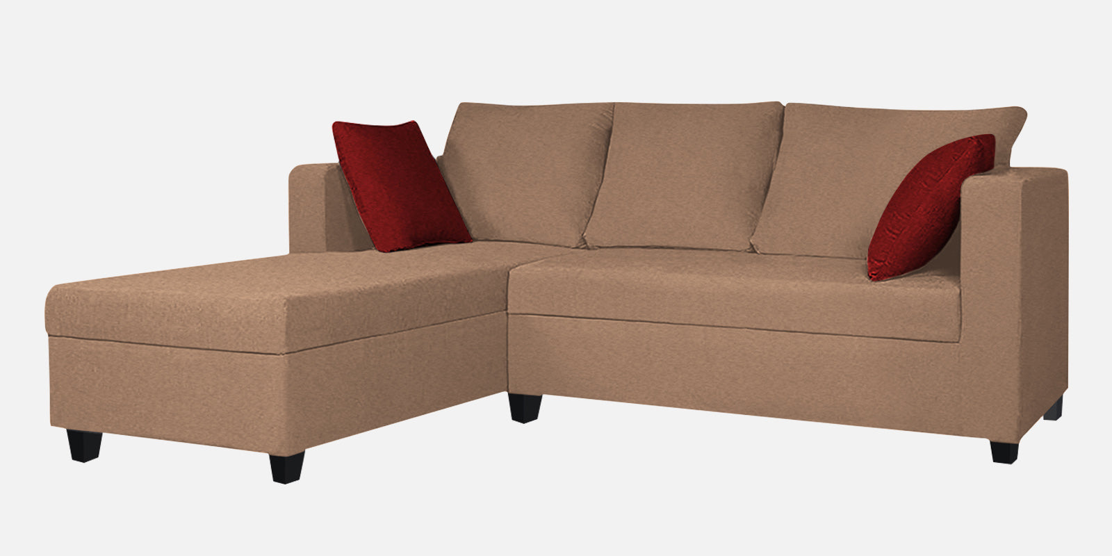Nebula Fabric RHS Sectional Sofa (2+Lounger) In Cosmic Beige Colour - Febonic Living